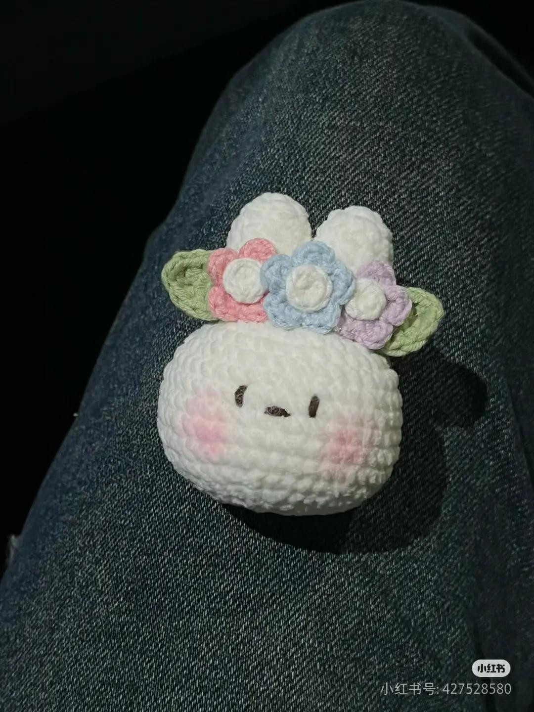 Crochet Pattern Chart for Cute Flower Rabbit Head Amigurumi