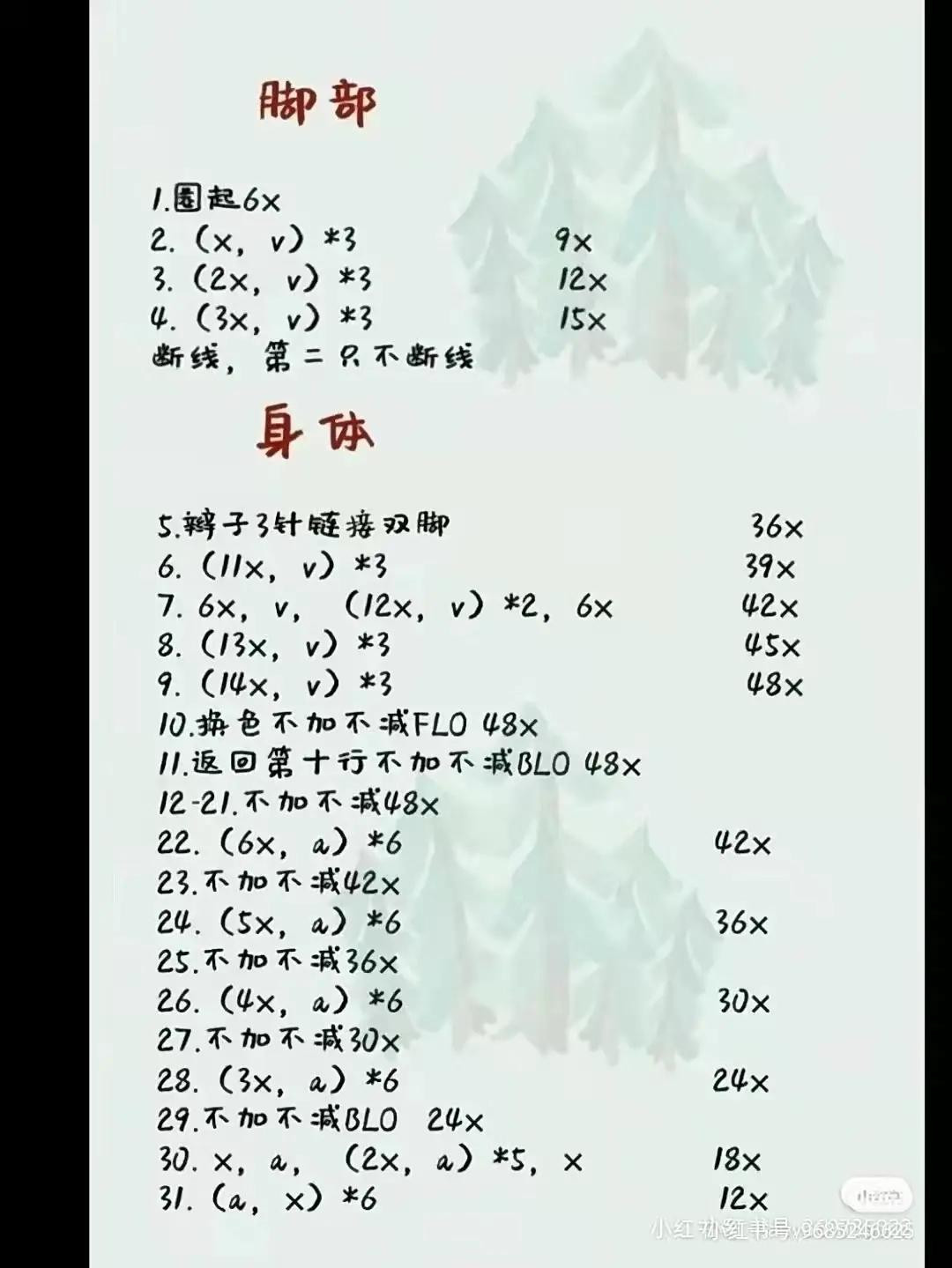 Crochet Pattern Chart for Fox Mask and Flower Dog Head Doll Amigurumi Tutorial