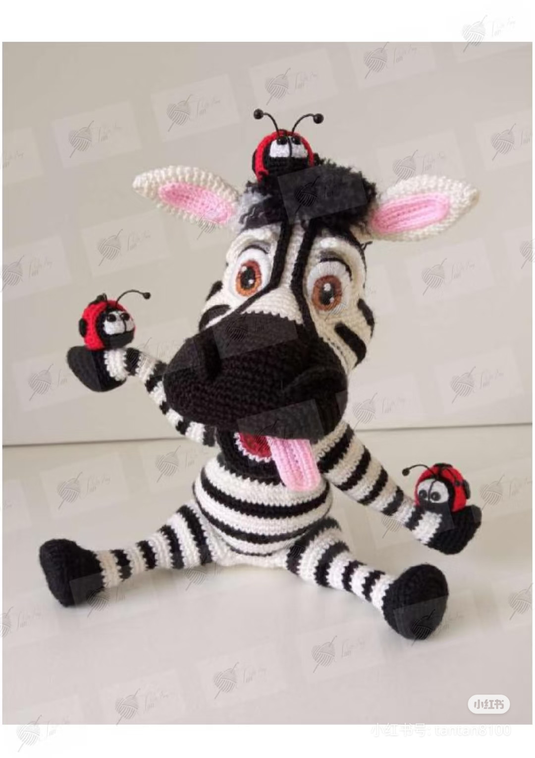 Crochet Pattern Chart for Funny Zebra Amigurumi Doll with Ladybugs