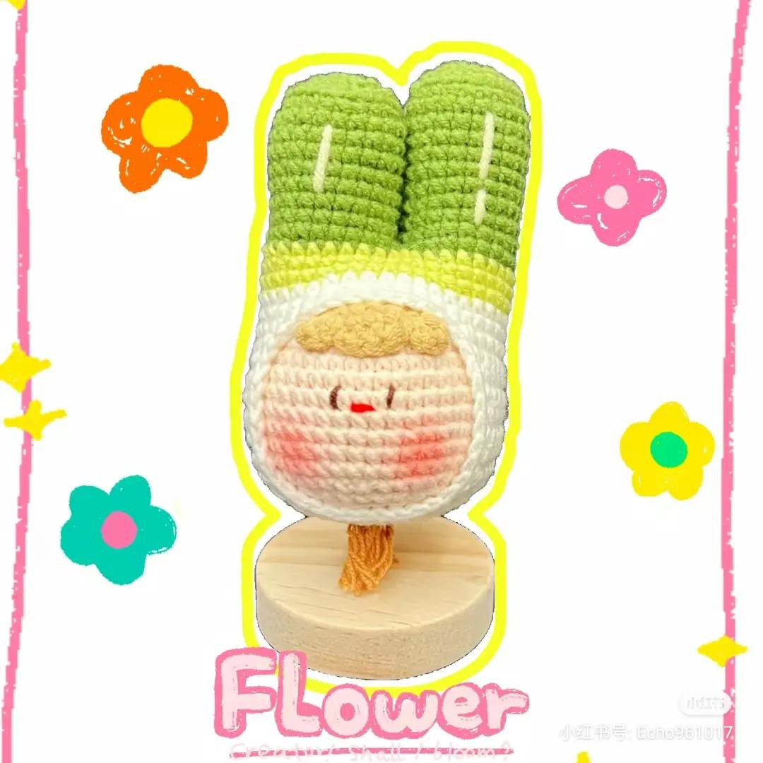 Crochet Pattern Chart for Green Onion Mochi Doll