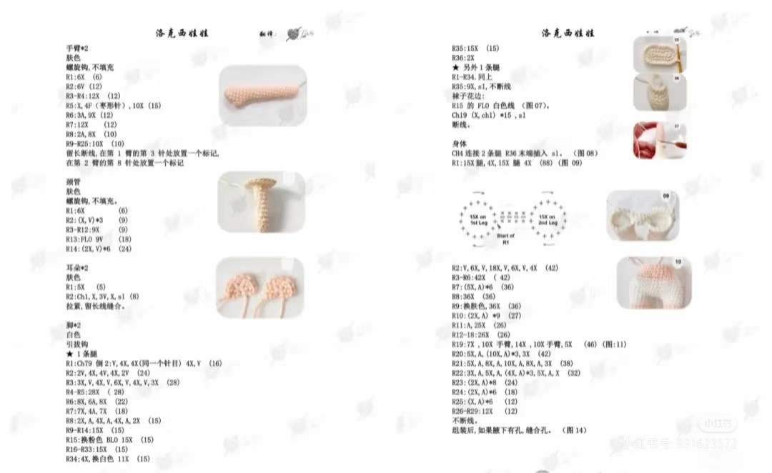 Crochet Pattern Chart for Lucy Doll with Cat Ears