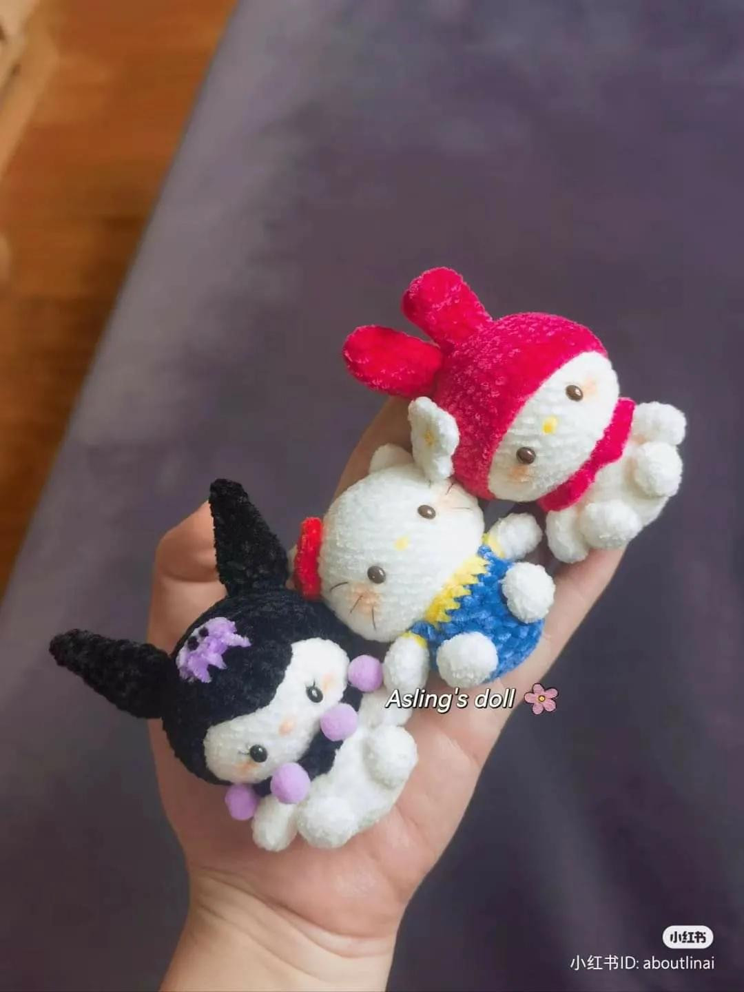 Crochet Pattern Chart for Melody, Hello Kitty, and Kuromi Amigurumi Dolls