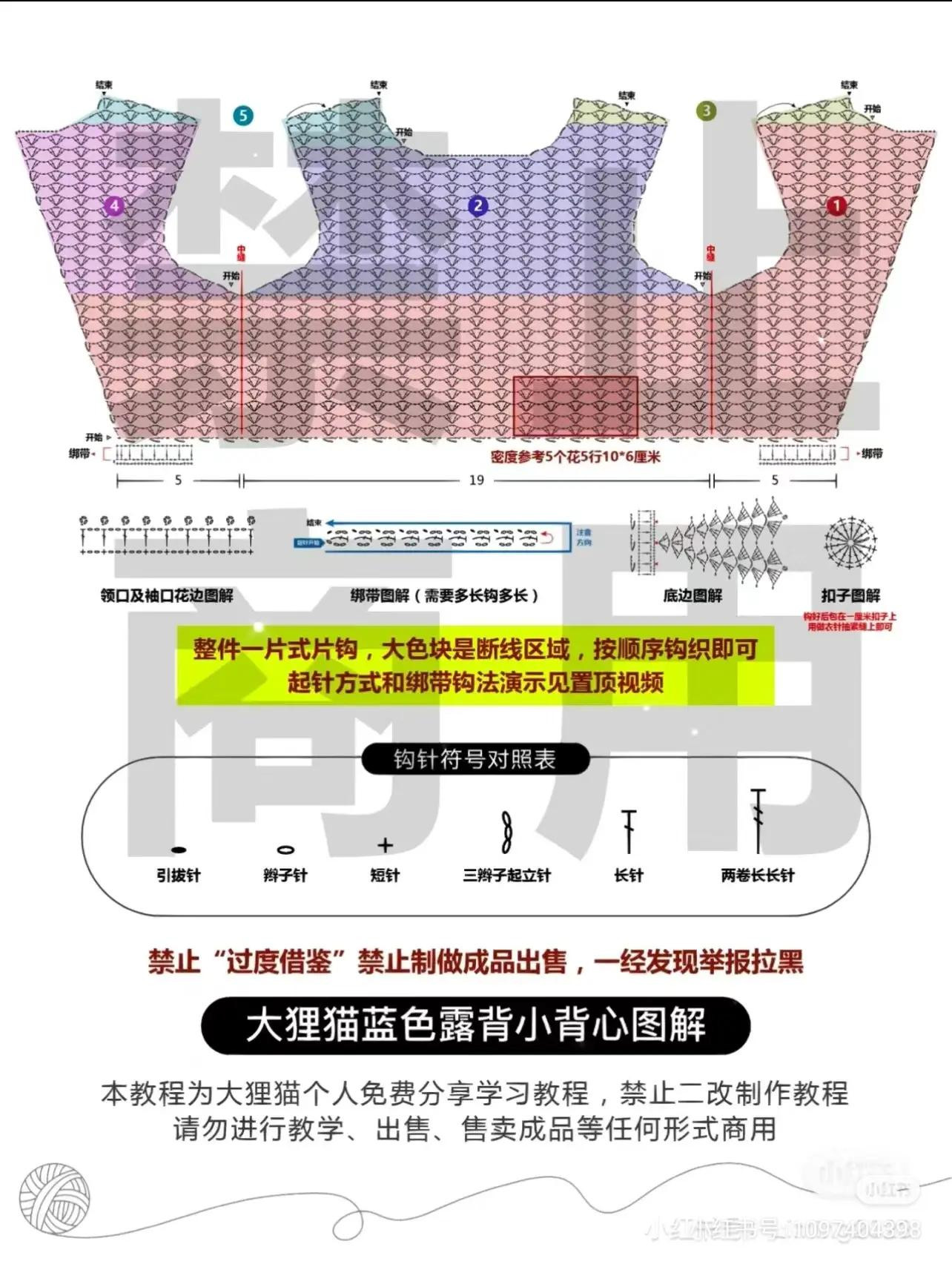 Crochet Pattern Chart for Pink Sleeveless Top with Open Back and Ruffled Hem