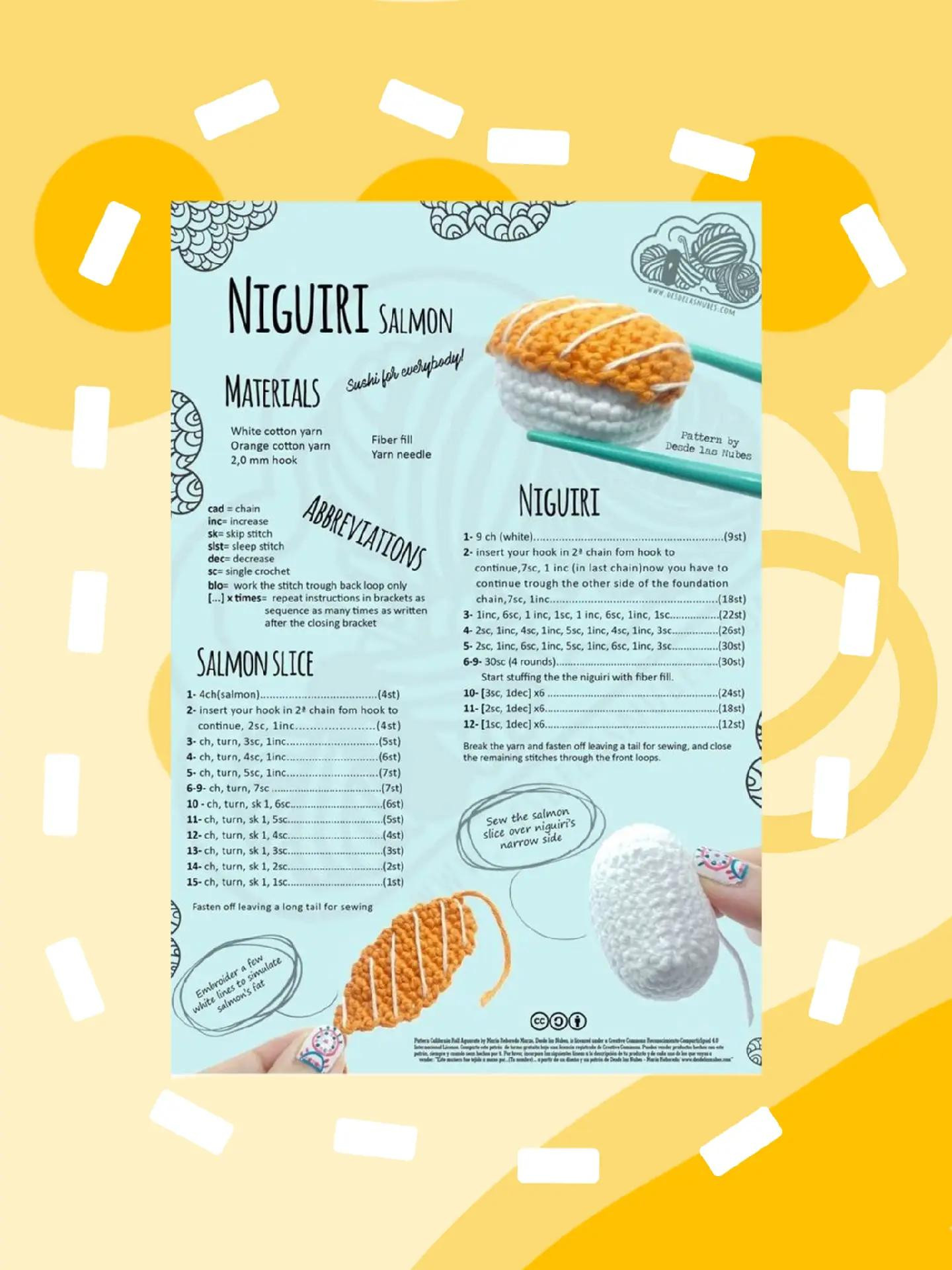 Crochet Pattern Chart for Pumpkin, Tomato, Croissant, Egg Toast and Tangerine