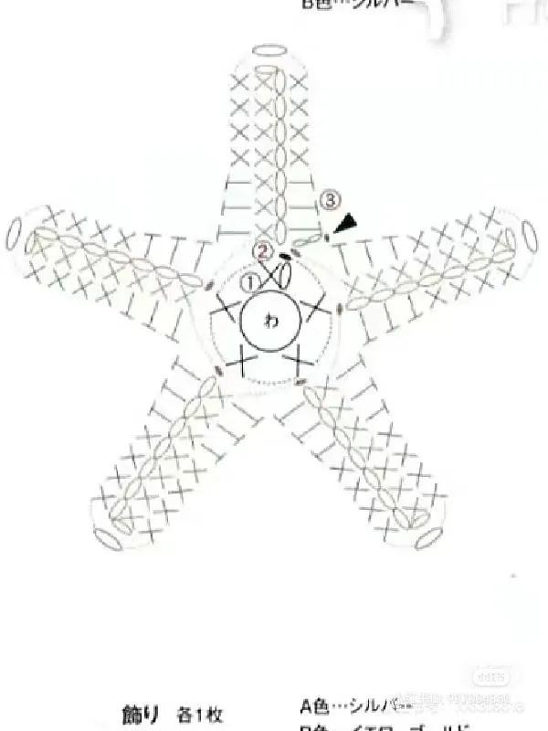 Crochet Pattern Chart for White Starfish and Shell Charms with Pearls