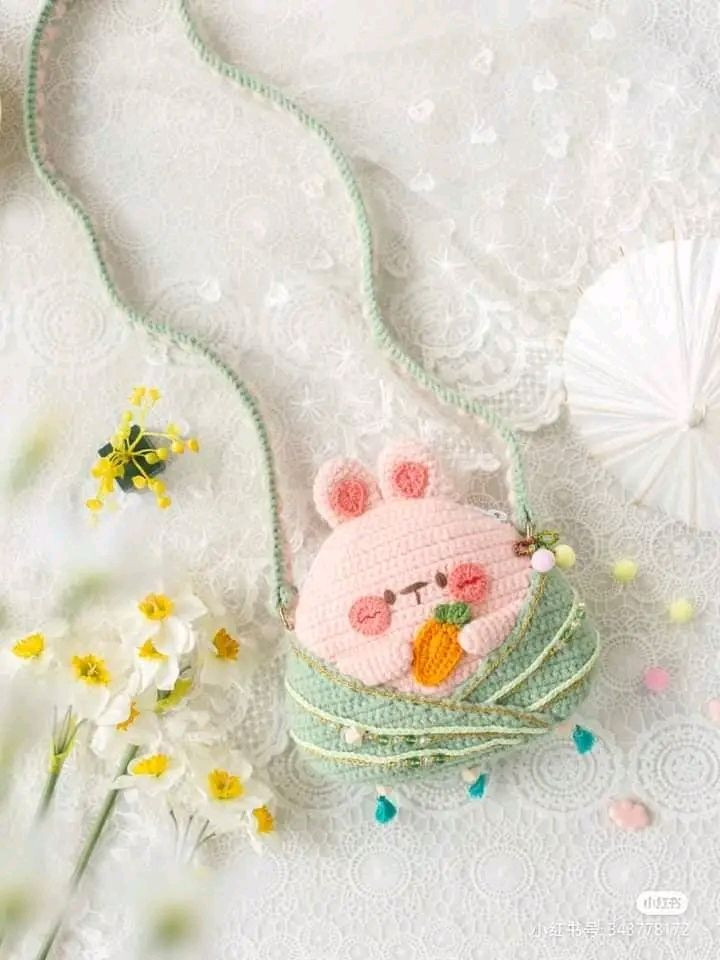 Crochet Pattern: Cute Animal Dumpling Bag with Panda, Rabbit and Deer Designs