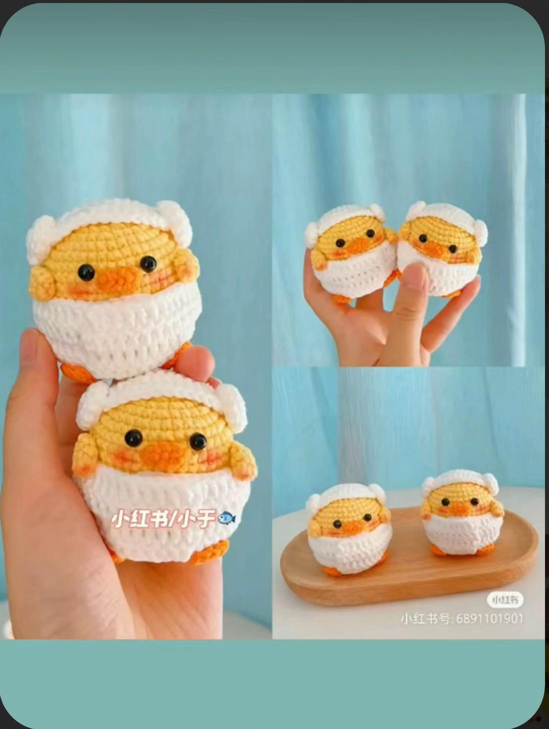 Crochet Pattern: Cute Bathing Duck with Towel and Cap