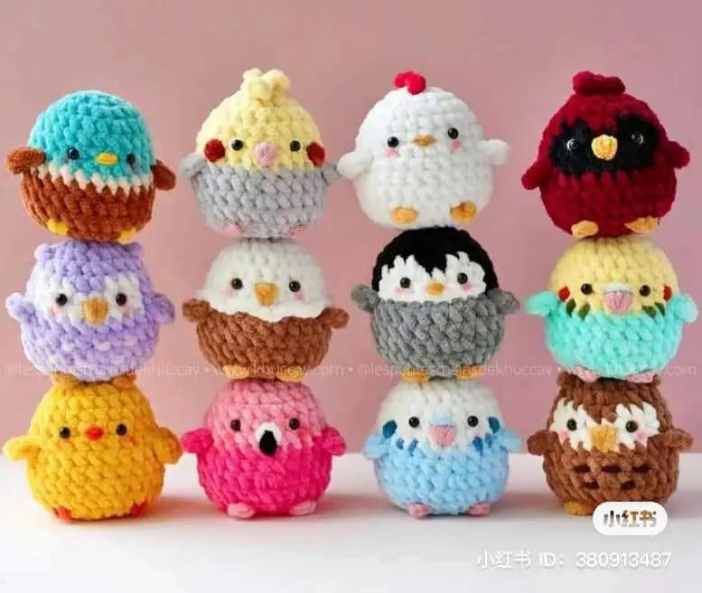 Crochet Pattern: Cute Birds Amigurumi Set