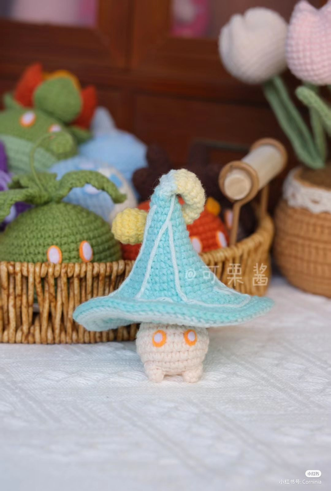 Crochet Pattern: Cute Blue Wizard Hat Doll