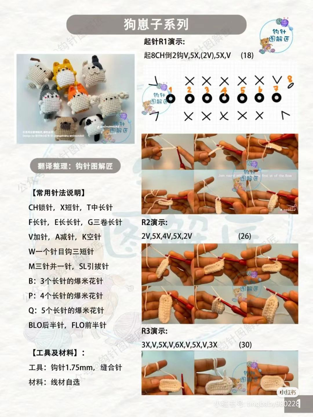 Crochet Pattern: Cute Dog Puppy Series Amigurumi Tutorial