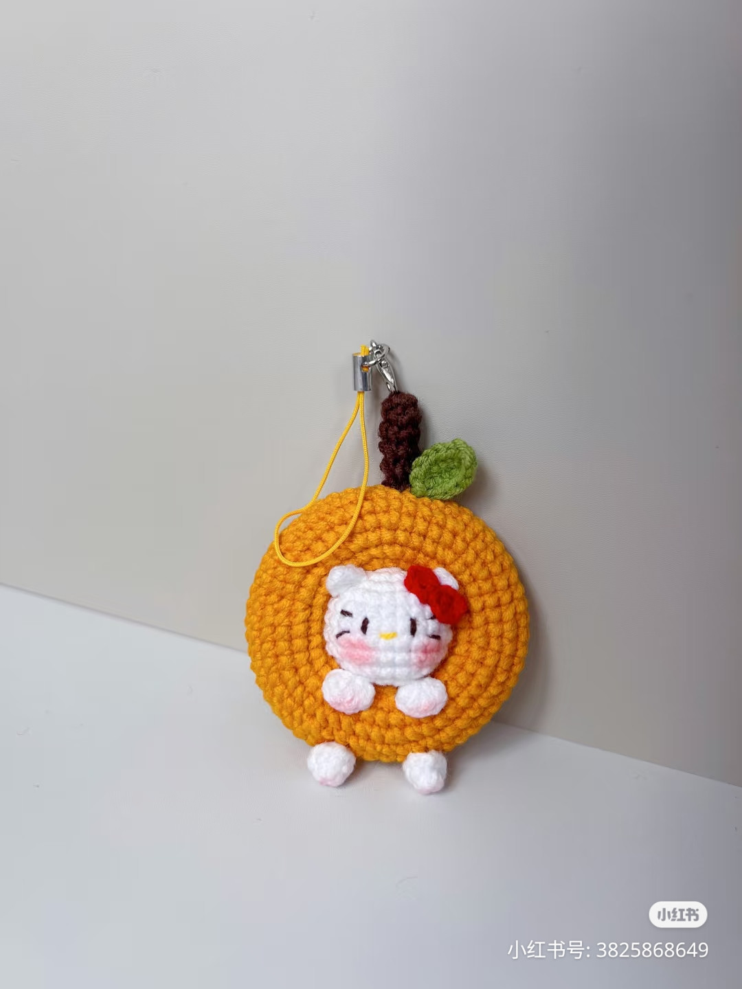 Crochet Pattern: Cute Hello Kitty Orange Keychain