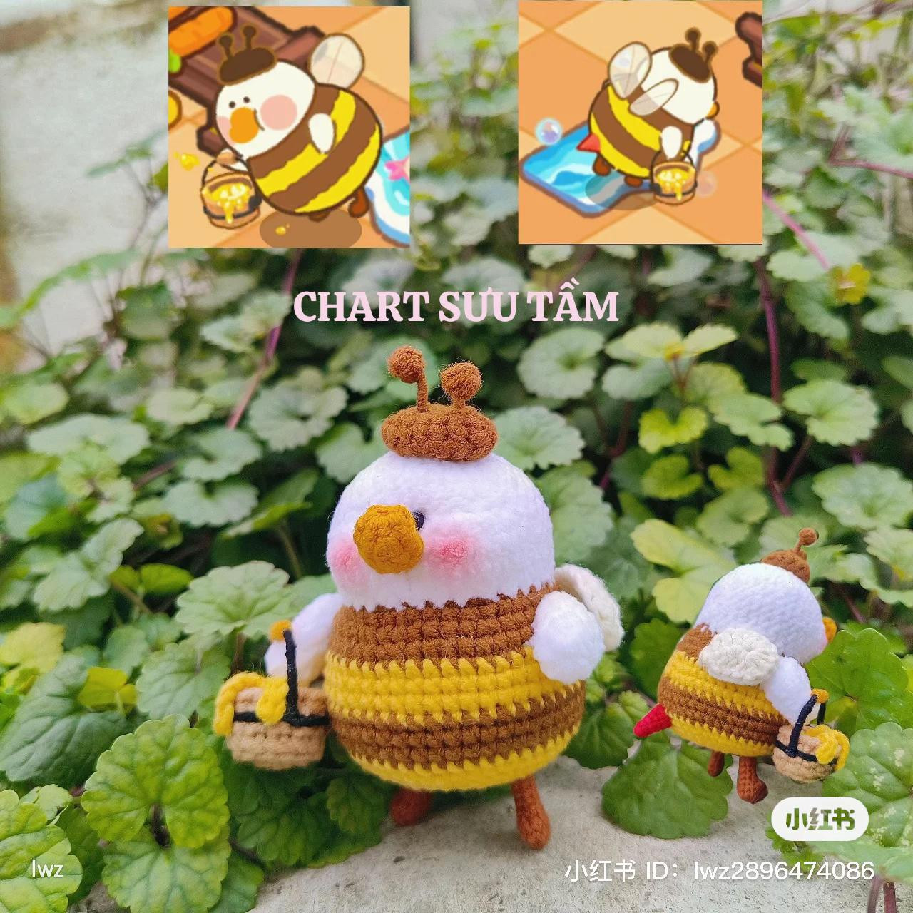 Crochet Pattern: Cute Honey Bee Amigurumi Doll with Honey Bucket