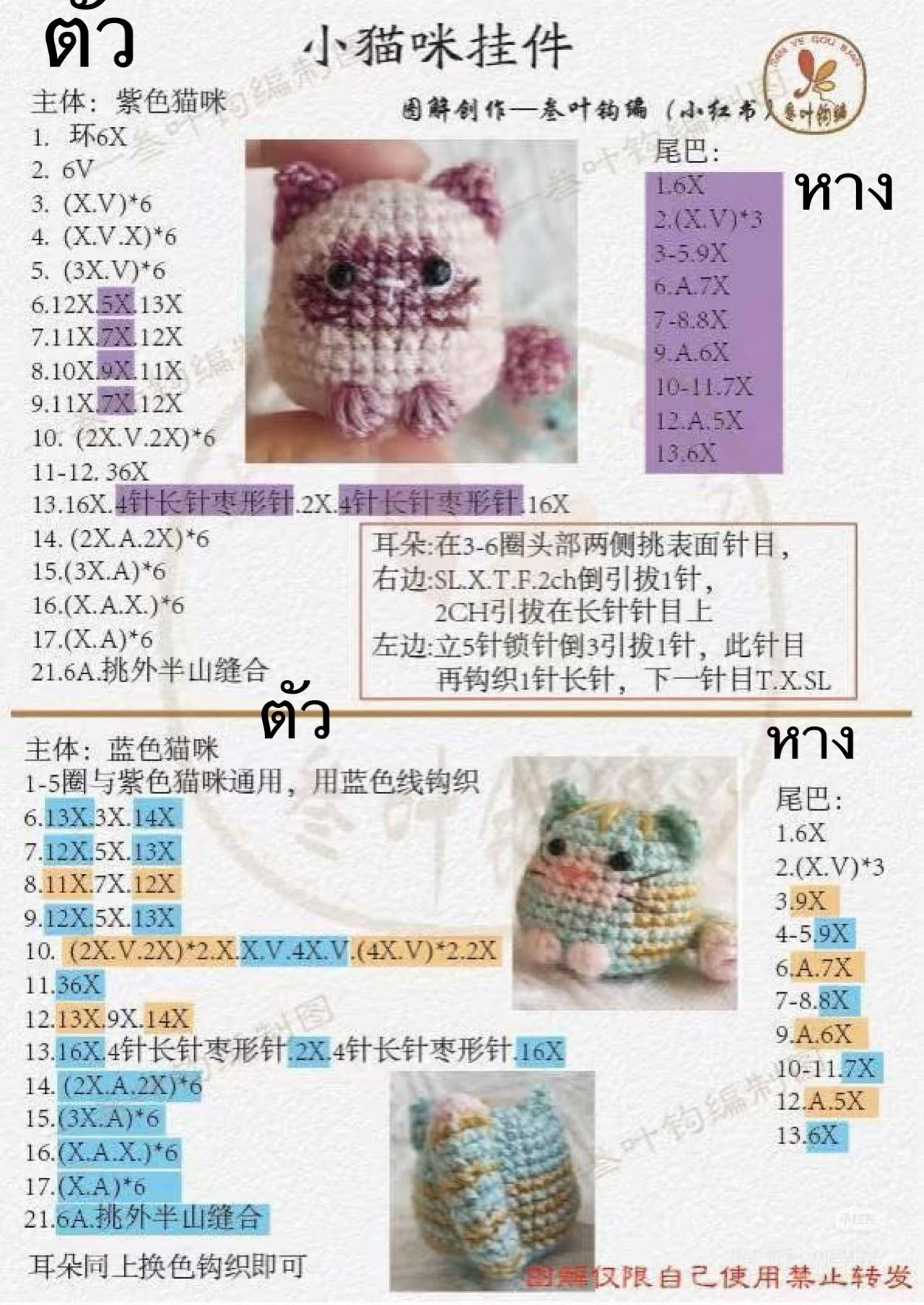 Crochet Pattern: Cute Mini Cat Keychain Amigurumi Tutorial