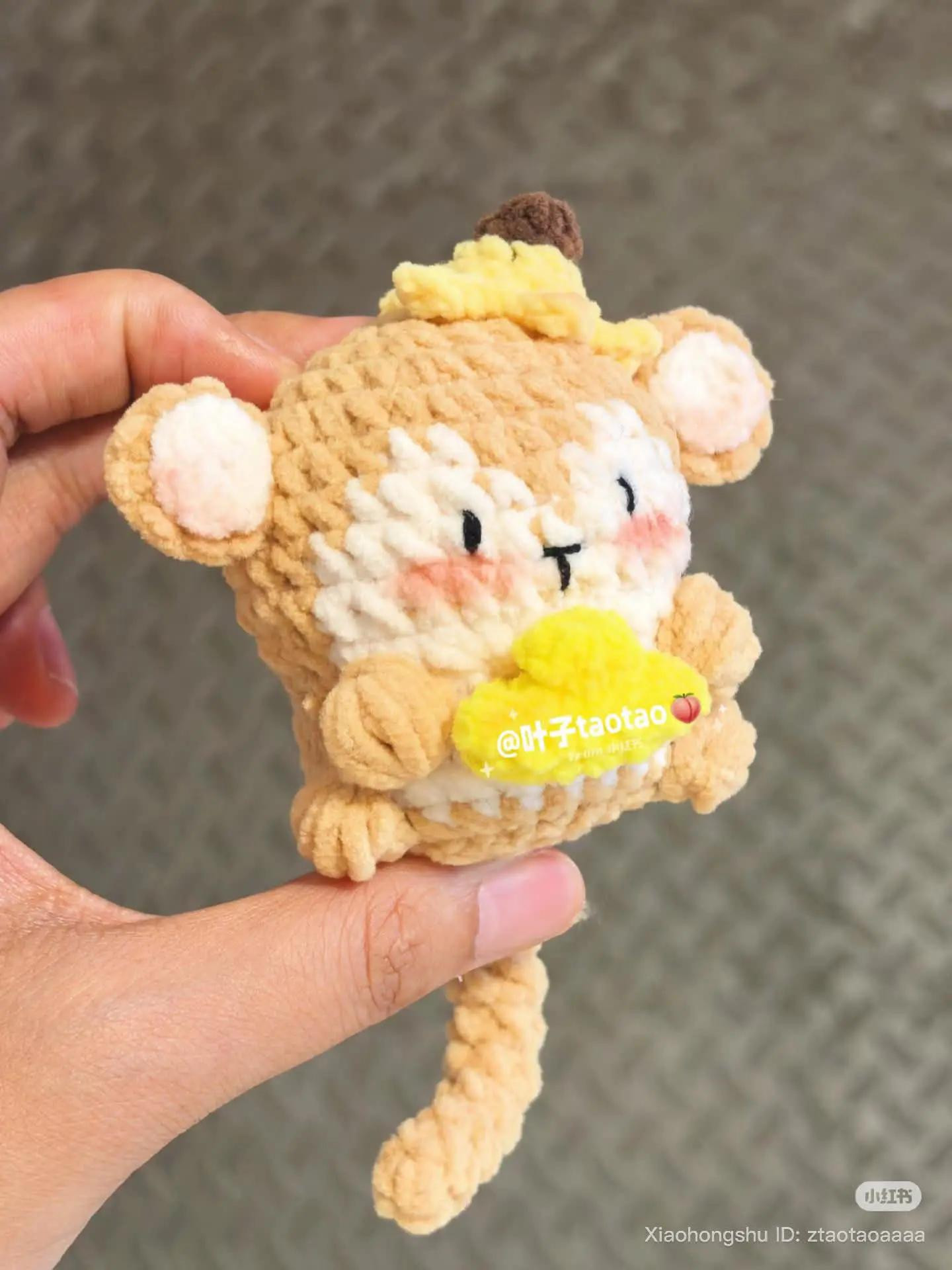 Crochet Pattern: Cute Monkey Holding Gold Ingot