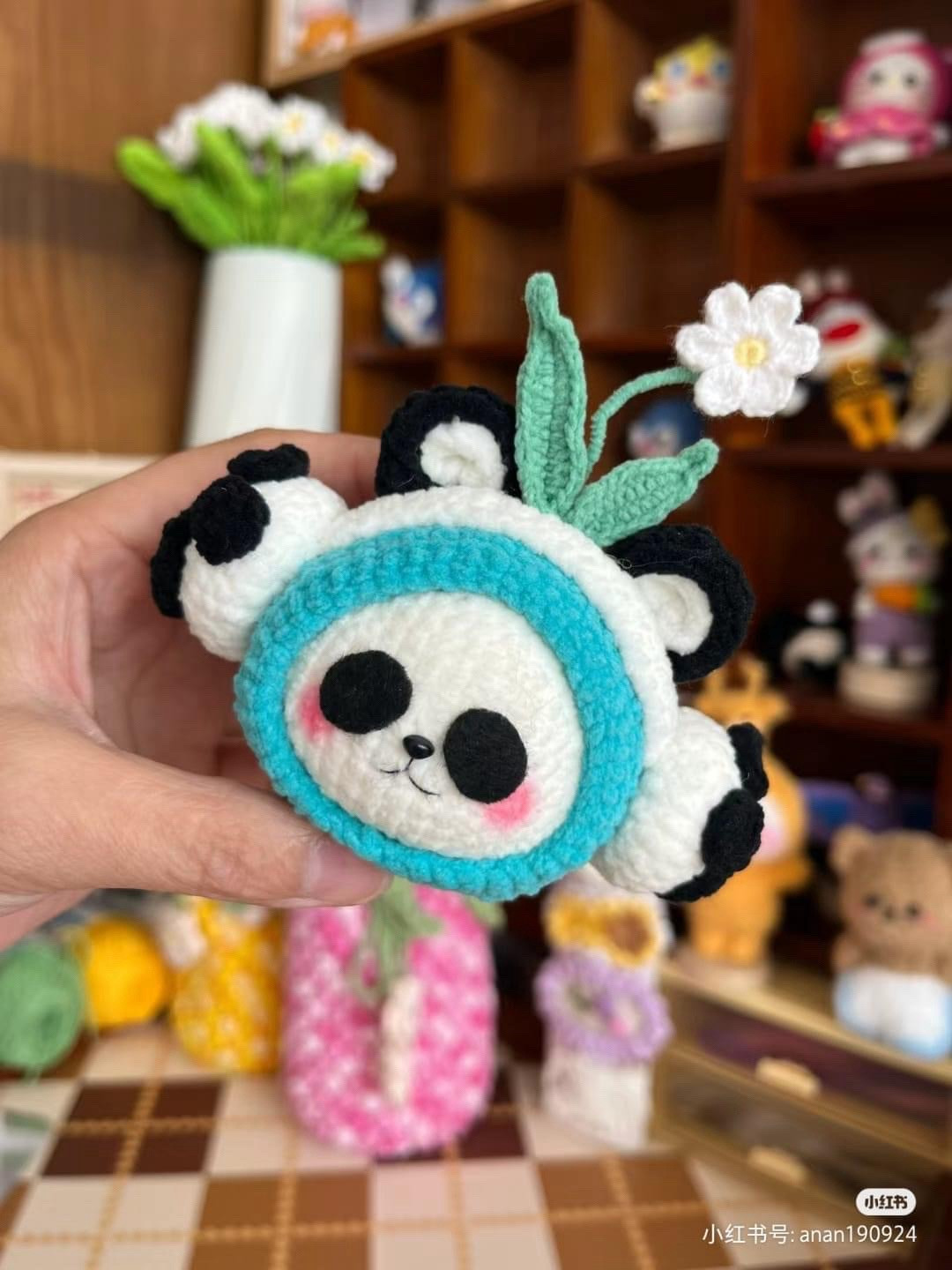 Crochet Pattern: Cute Panda Headphone with Flower