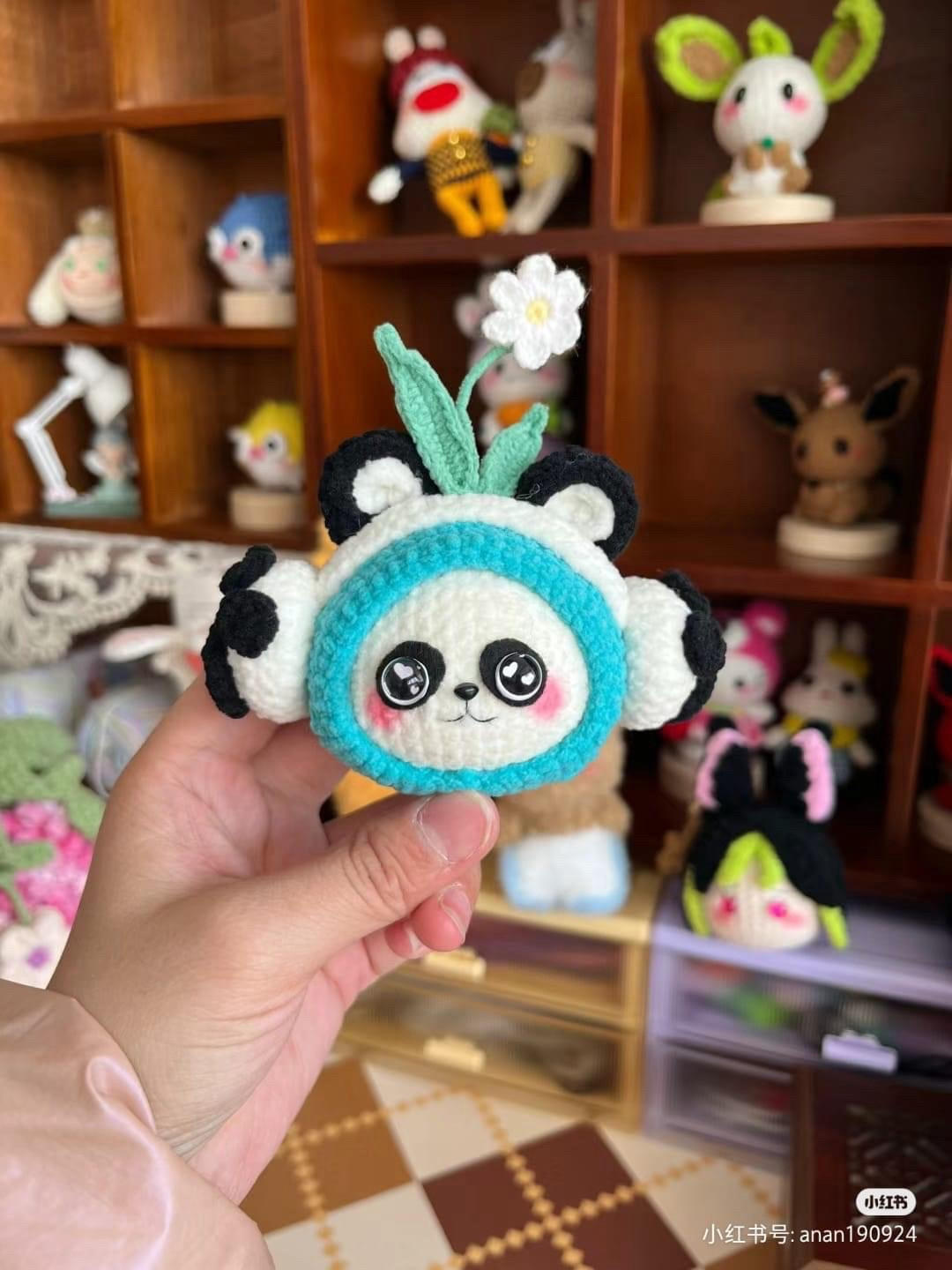 Crochet Pattern: Cute Panda Headphone with Flower