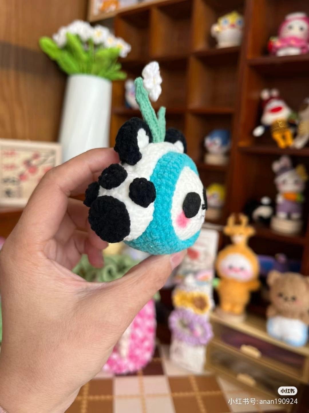 Crochet Pattern: Cute Panda Headphone with Flower