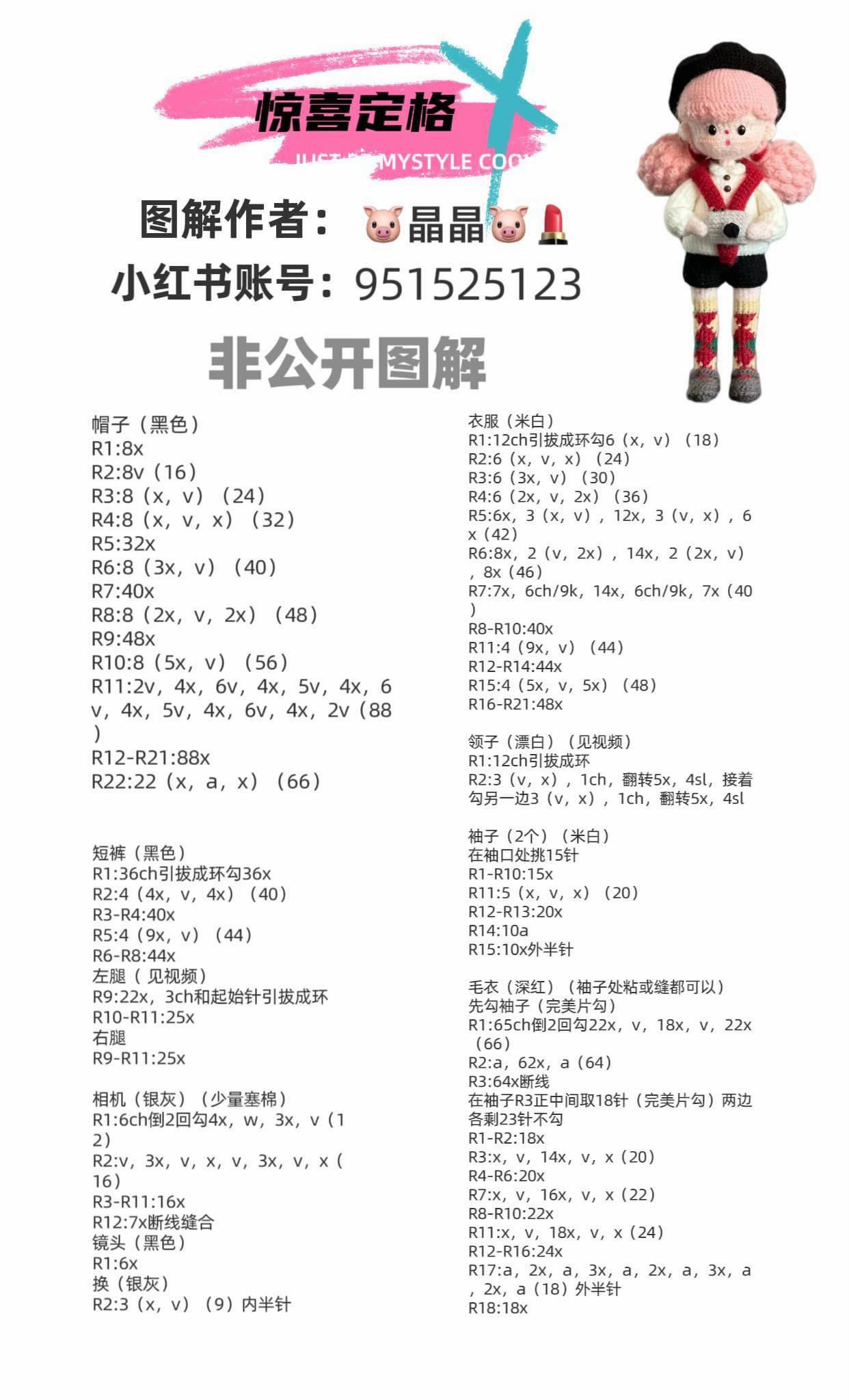 Crochet Pattern: Cute Photographer Girl Doll with Camera and Beret