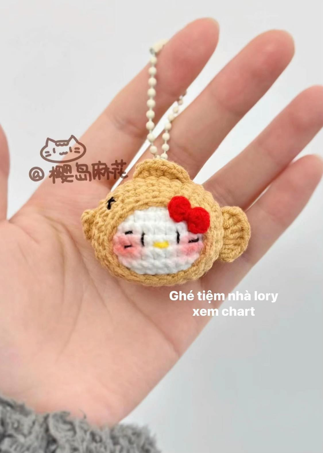 Crochet Pattern: Cute Pudding and Taiyaki Kitty Amigurumi Keychains