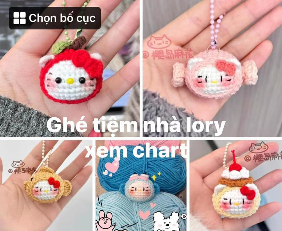 Crochet Pattern: Cute Pudding and Taiyaki Kitty Amigurumi Keychains