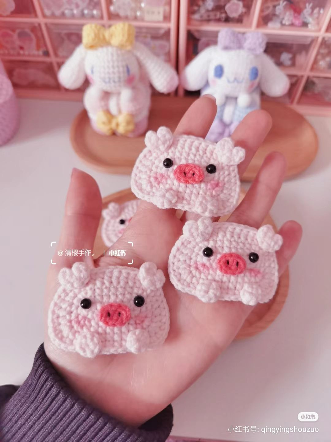 Crochet Pattern: Cute Rabbit Fruits and Sunglasses Crocodile Flat Appliques