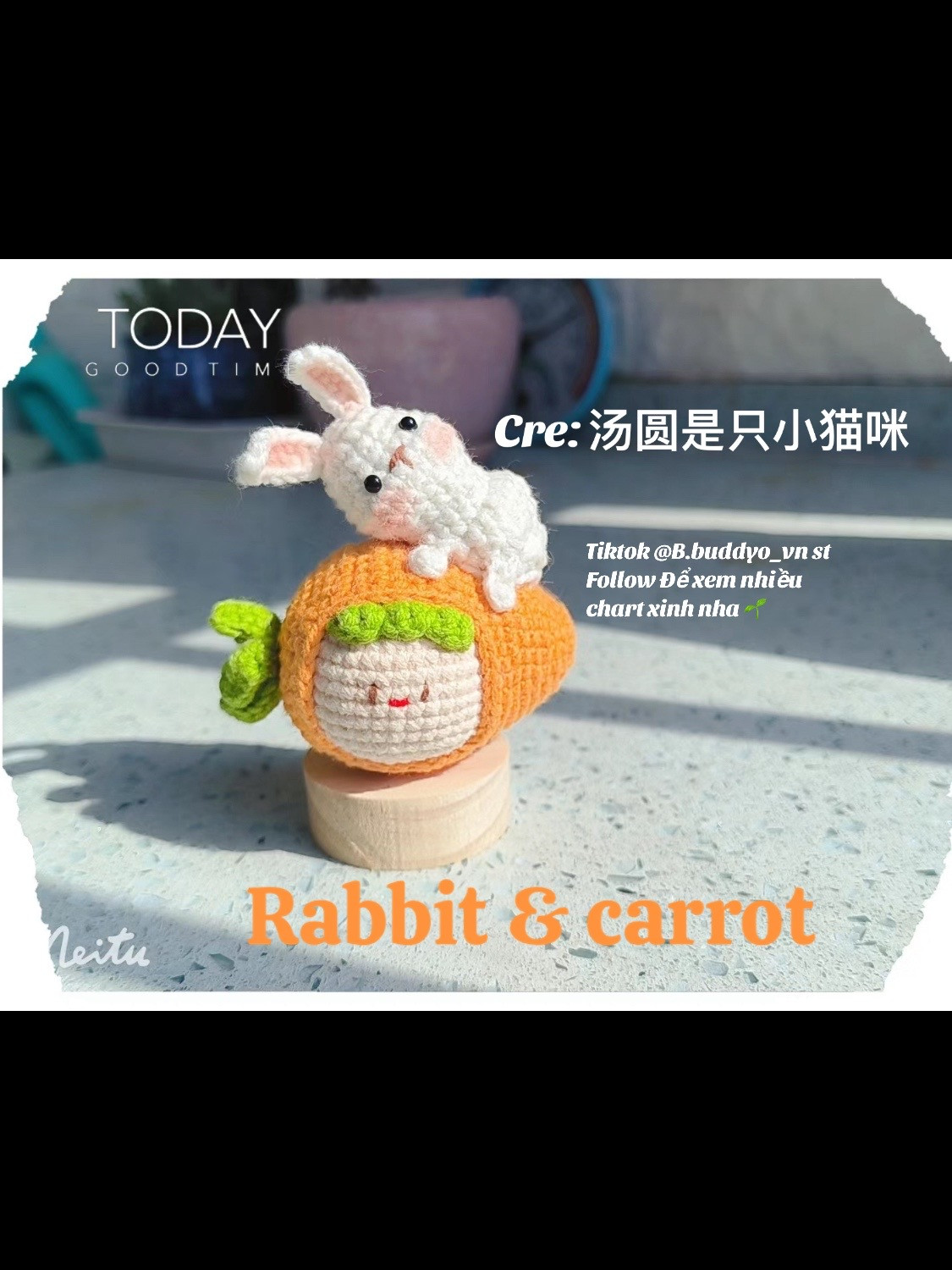 Crochet Pattern: Cute Rabbit on Carrot Amigurumi