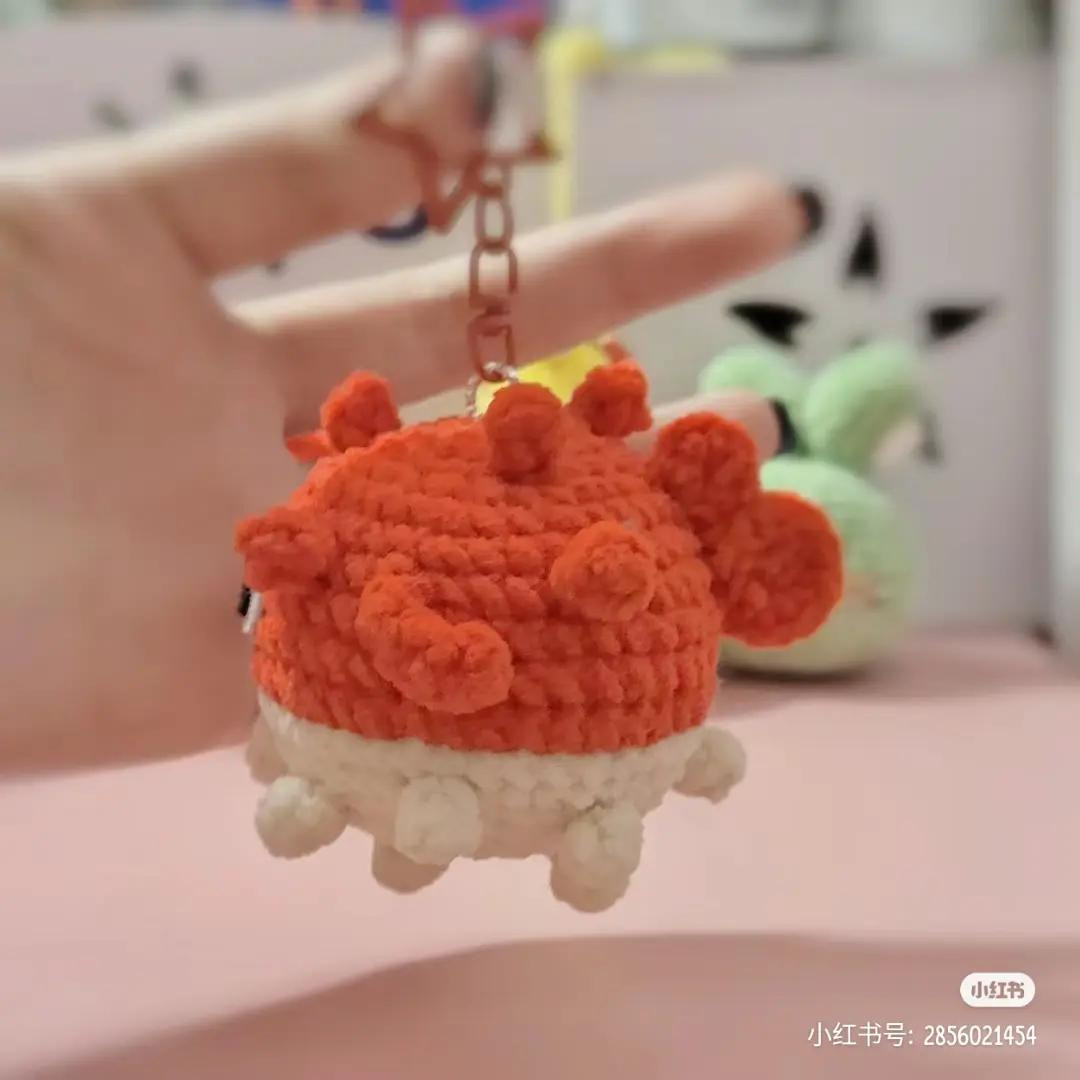 Crochet Pattern: Cute Red and White Spiky Fish Amigurumi