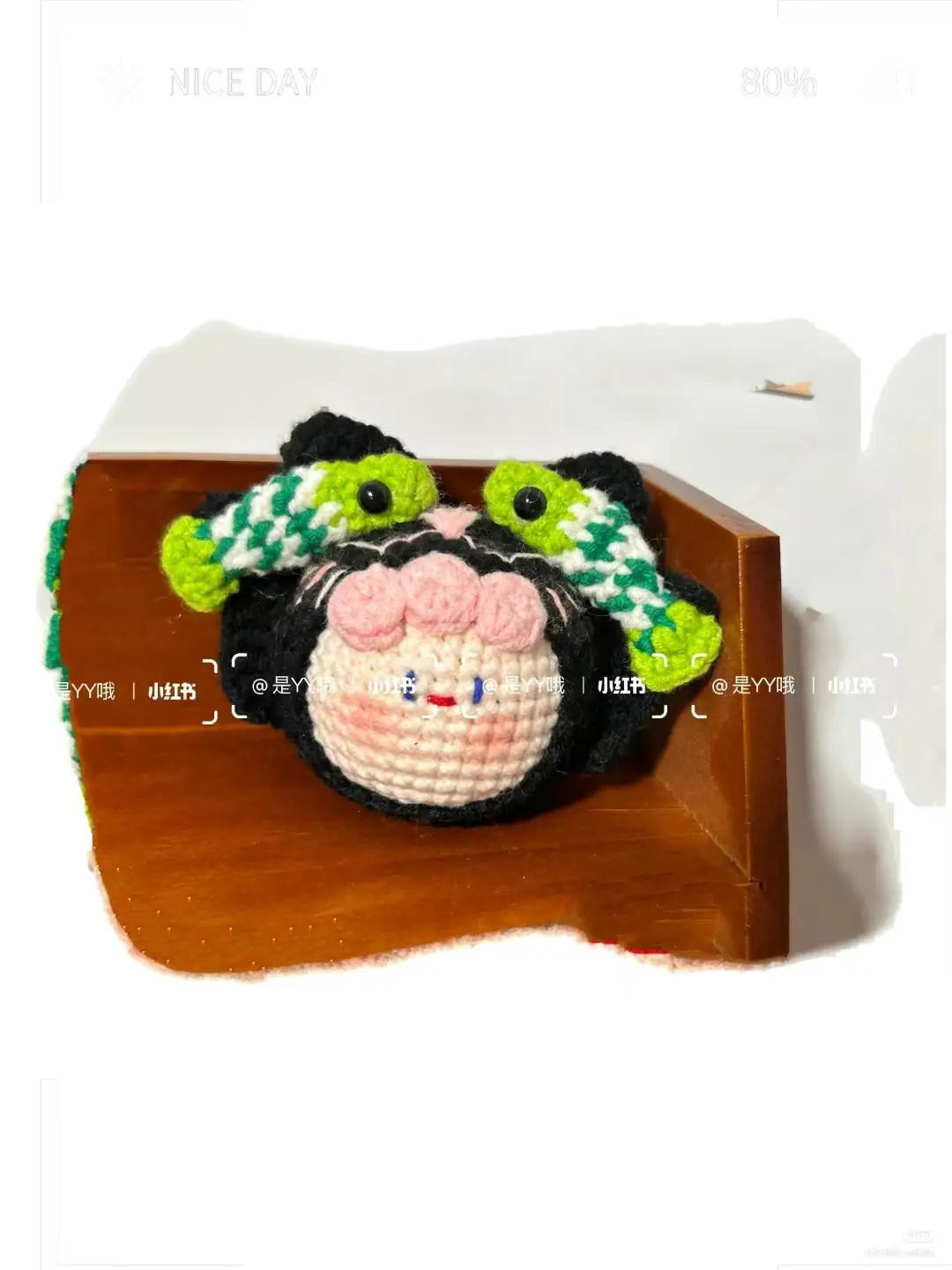 Crochet Pattern: Cute Round Doll with Fish Hair Accessories