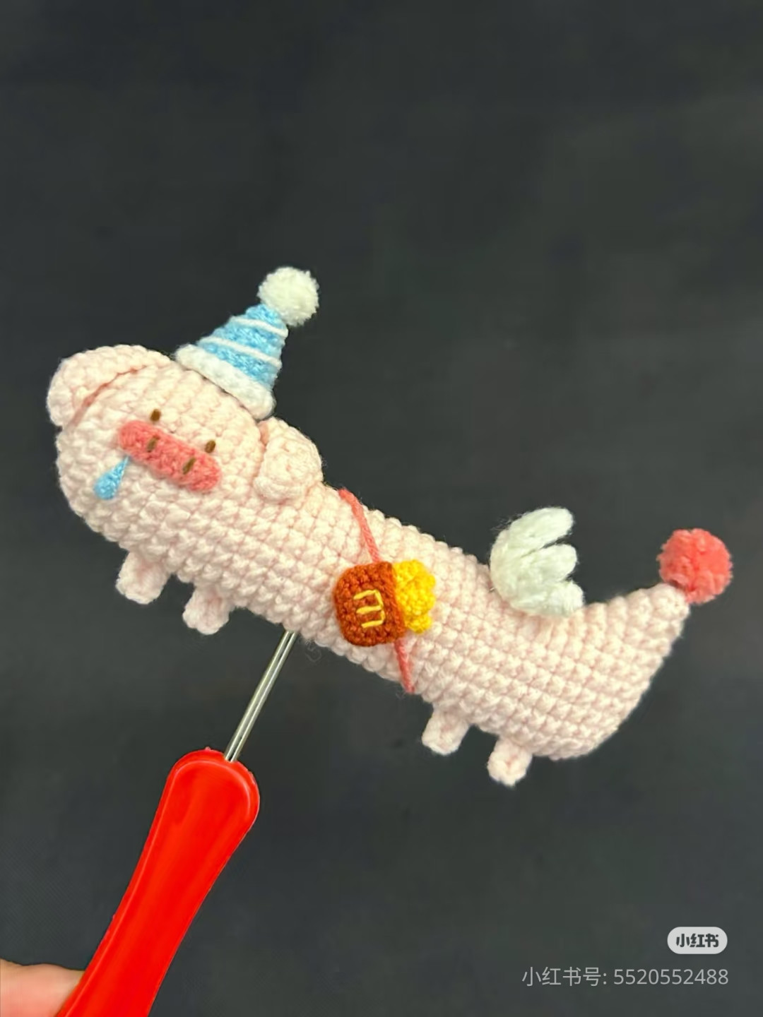Crochet Pattern: Cute Runny Nose Pig with French Fries Bag