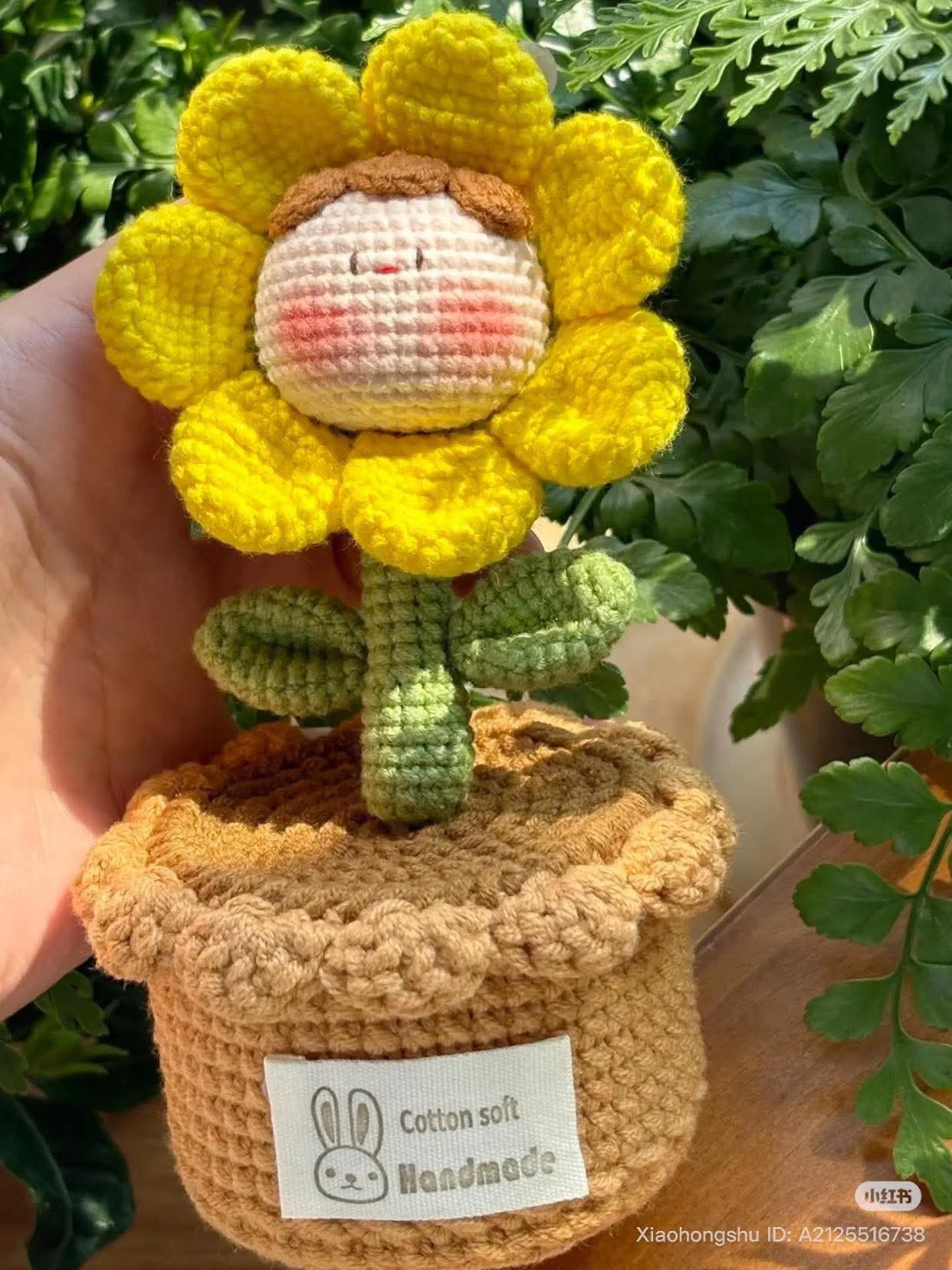 Crochet Pattern: Cute Spring Sunflower Potted Plant Doll