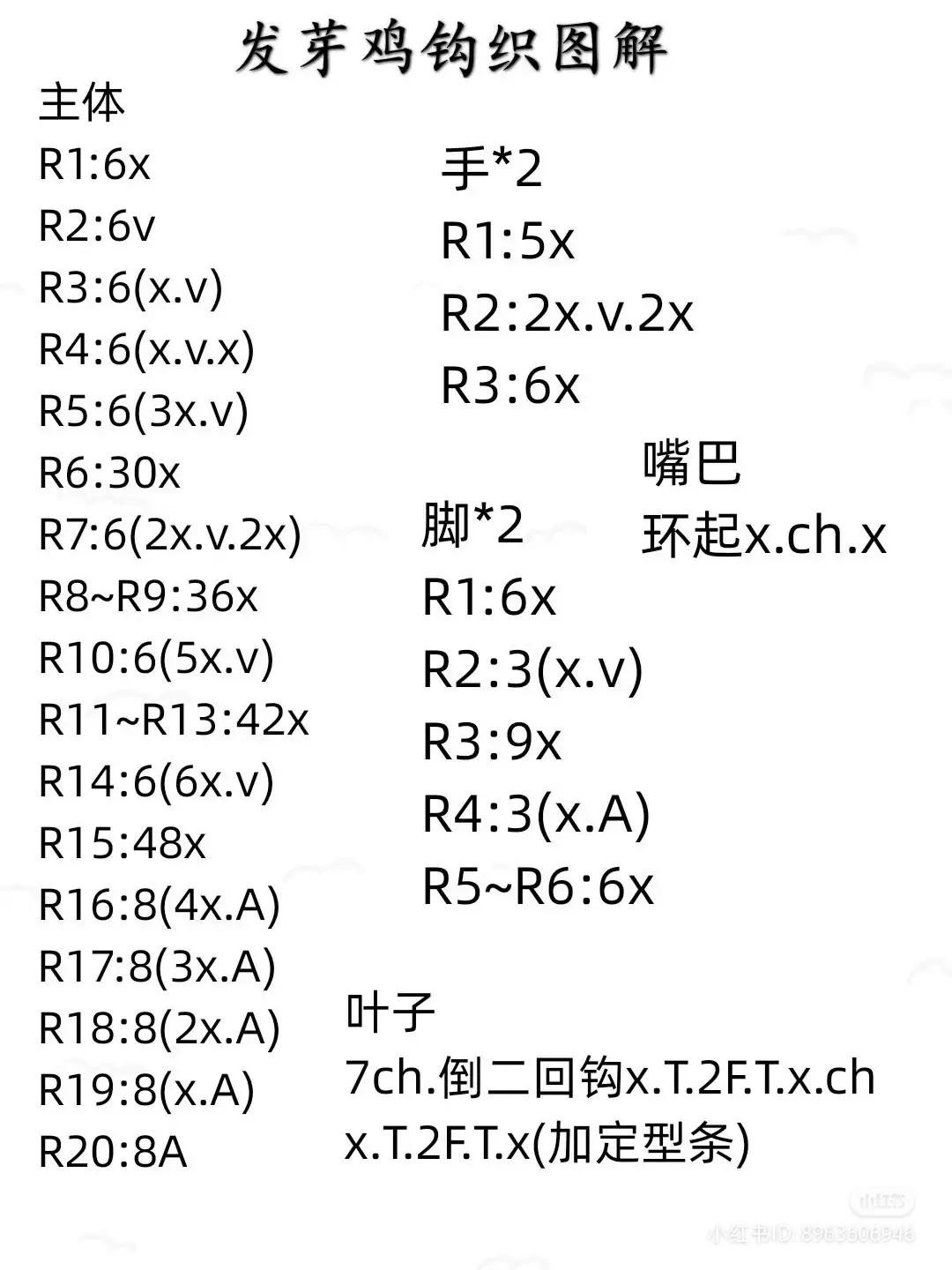 Crochet Pattern: Cute Sprouting Chicken Amigurumi Doll Tutorial