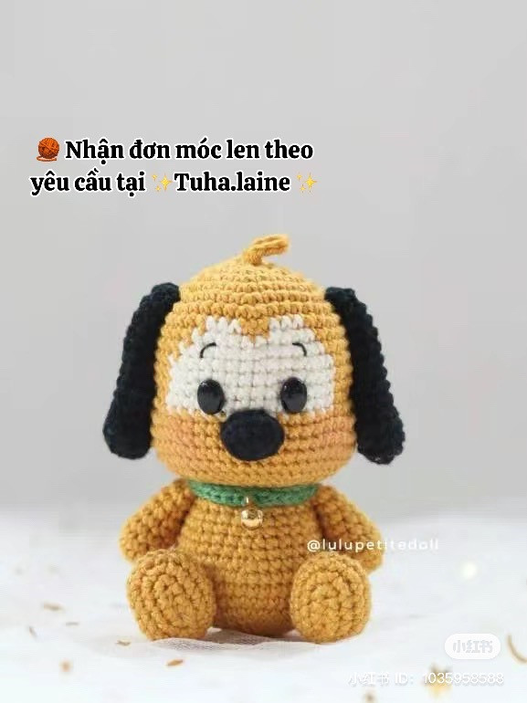 Crochet Pattern: Cute Yellow Puppy Amigurumi Doll