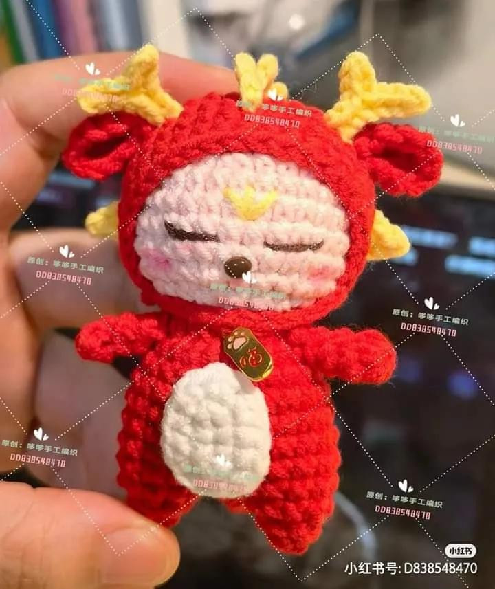 Crochet Pattern: Da Ji Dragon Amigurumi Doll Tutorial Chart