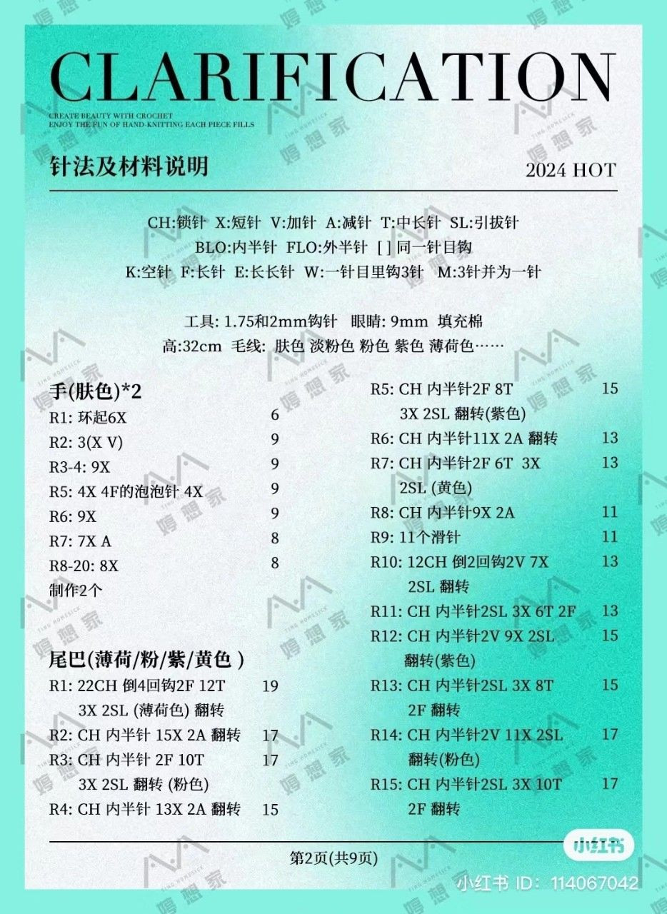 Crochet Pattern: Darcy the Mermaid Amigurumi Doll with Unicorn Horn