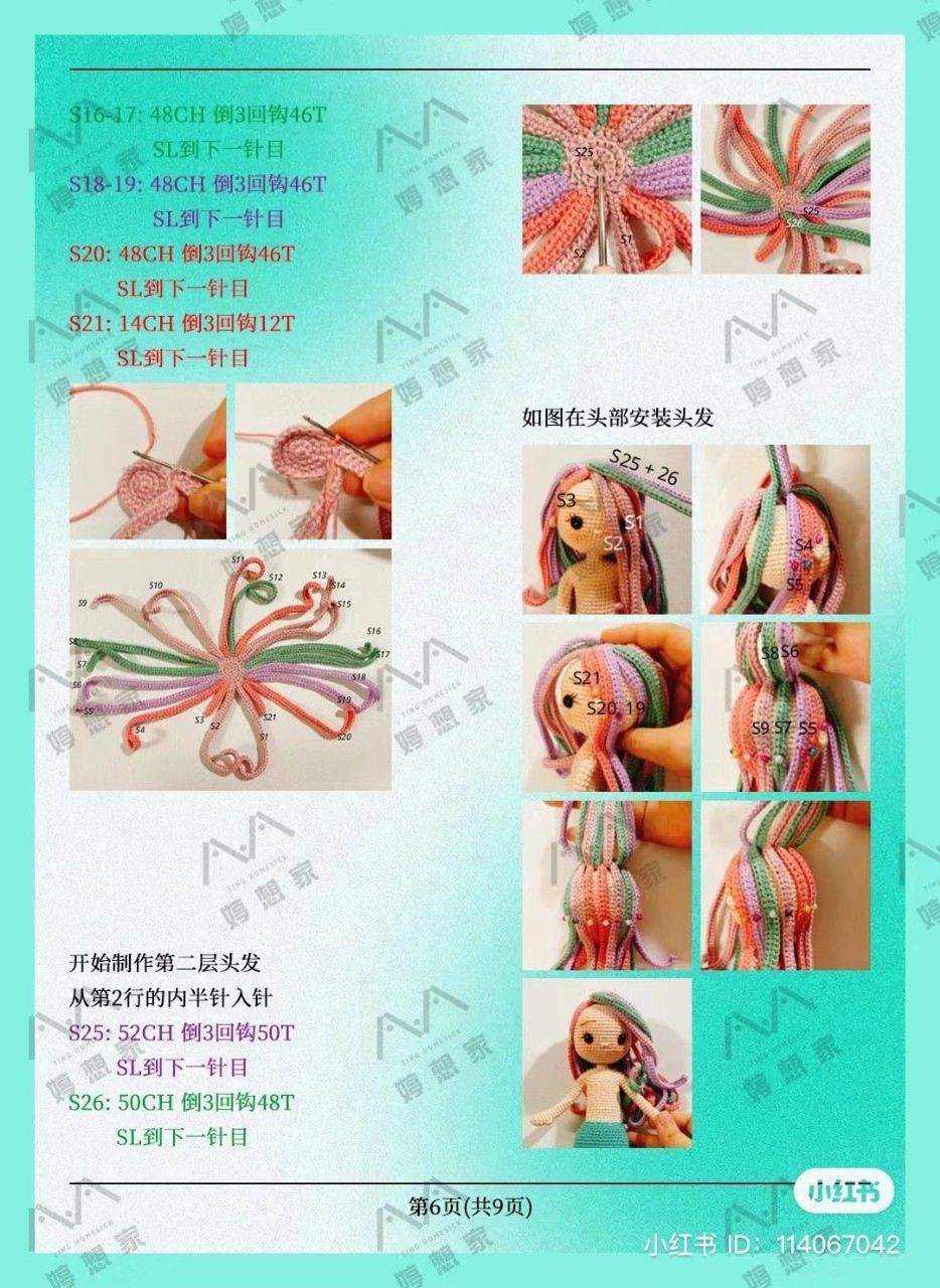 Crochet Pattern: Darcy the Mermaid Amigurumi Doll with Unicorn Horn