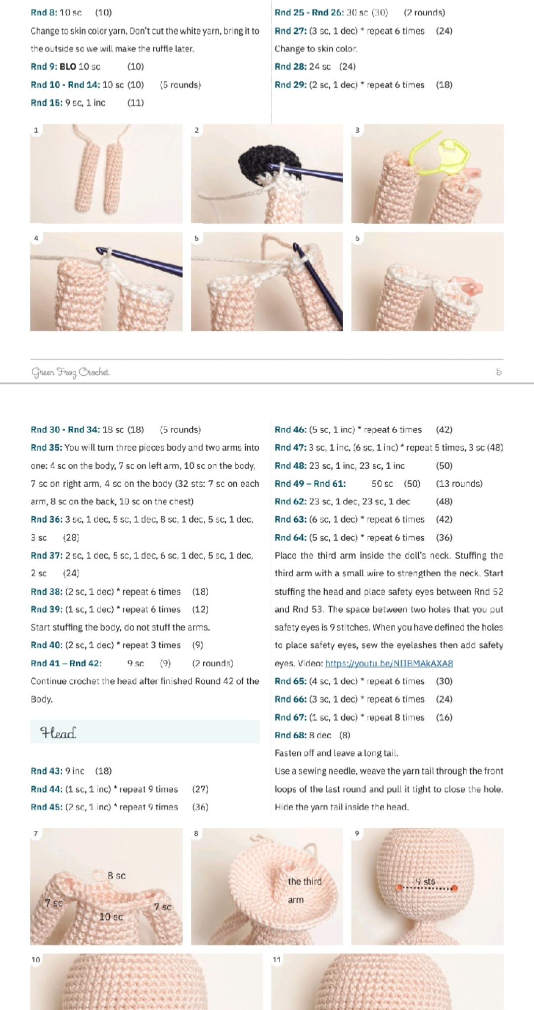 Crochet Pattern Doll Wendy - Amigurumi Girl in Blue Dress