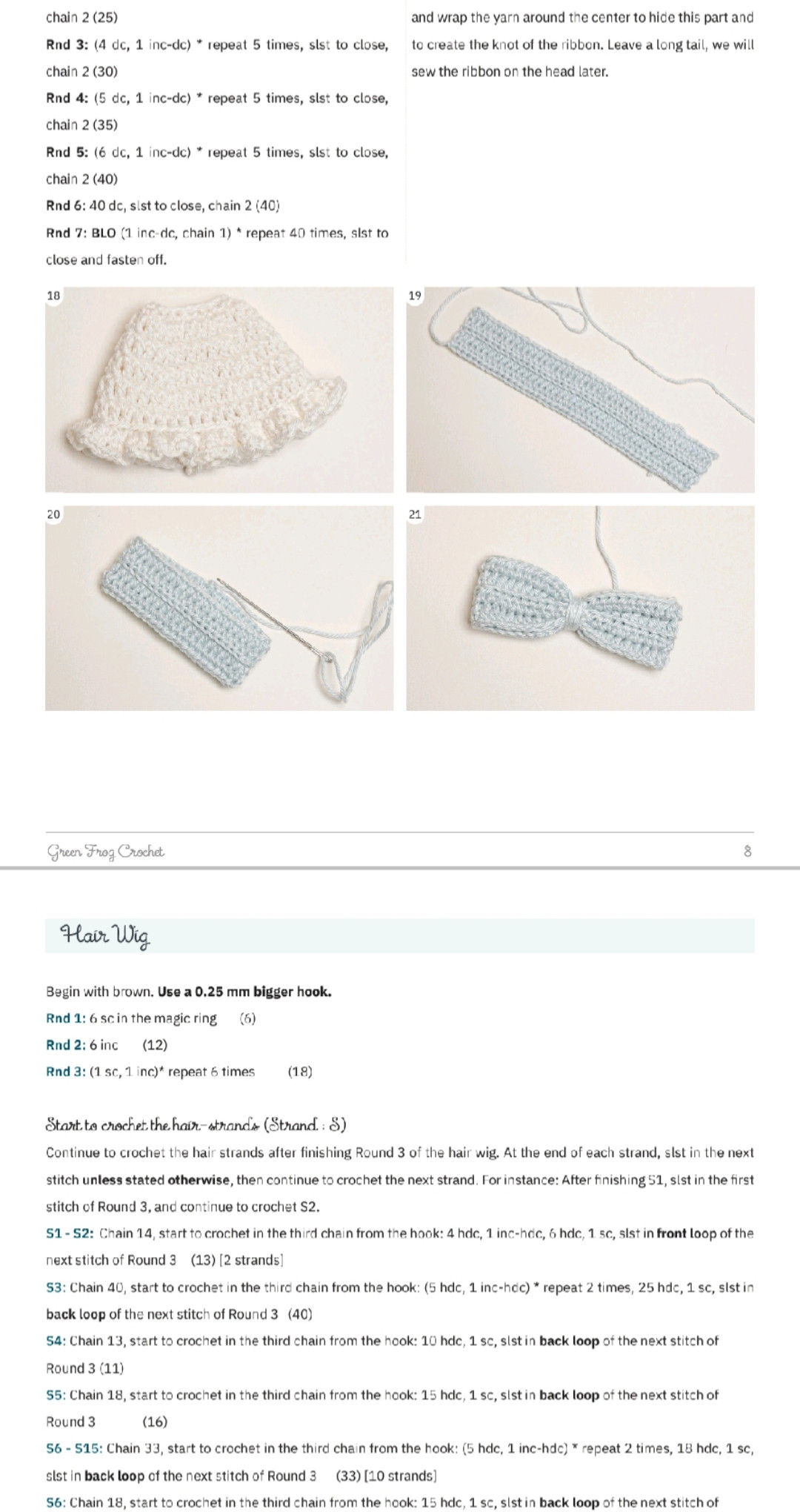 Crochet Pattern Doll Wendy - Amigurumi Girl in Blue Dress