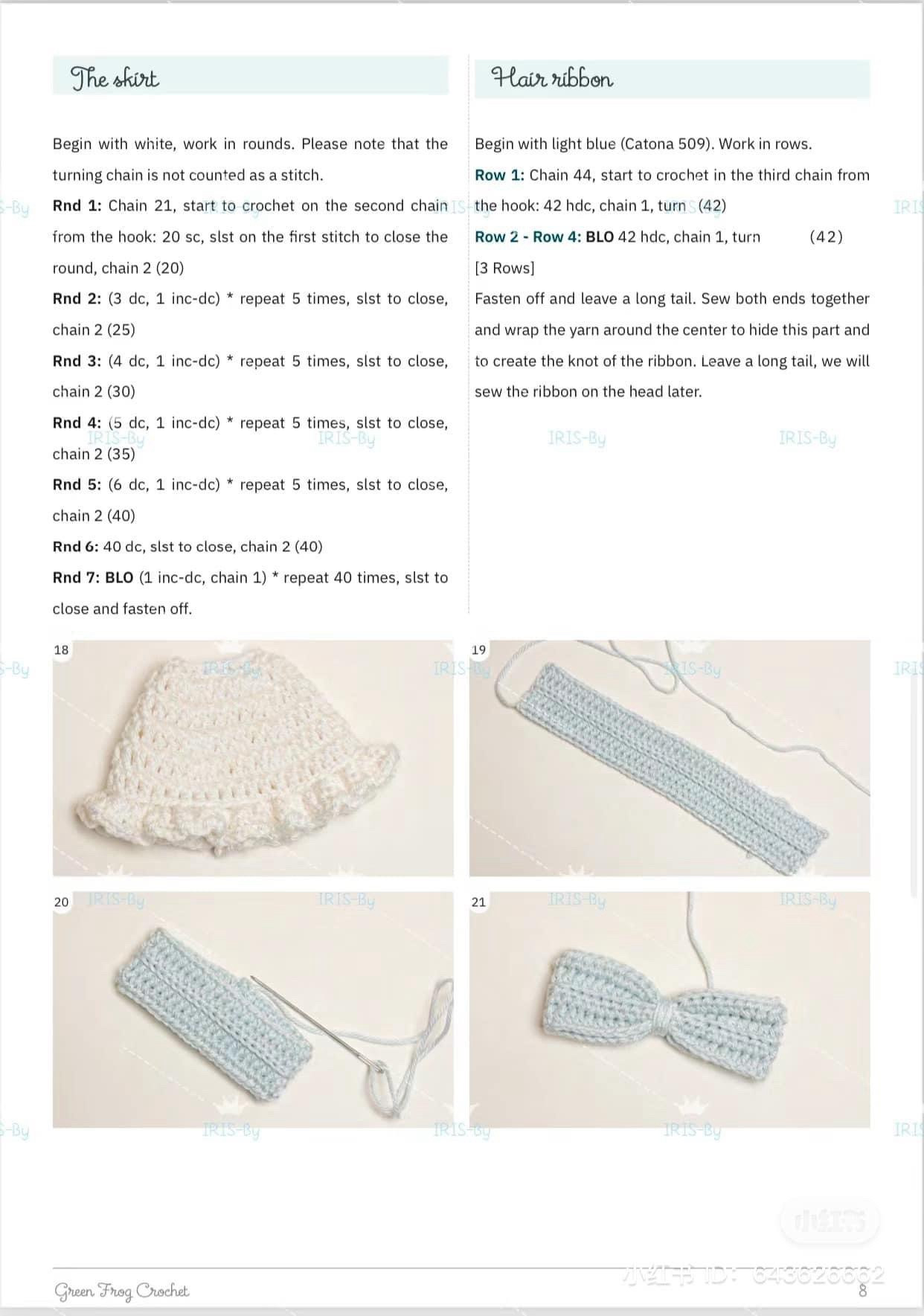 Crochet Pattern Doll Wendy: Blue Dress and Brown Hair Amigurumi