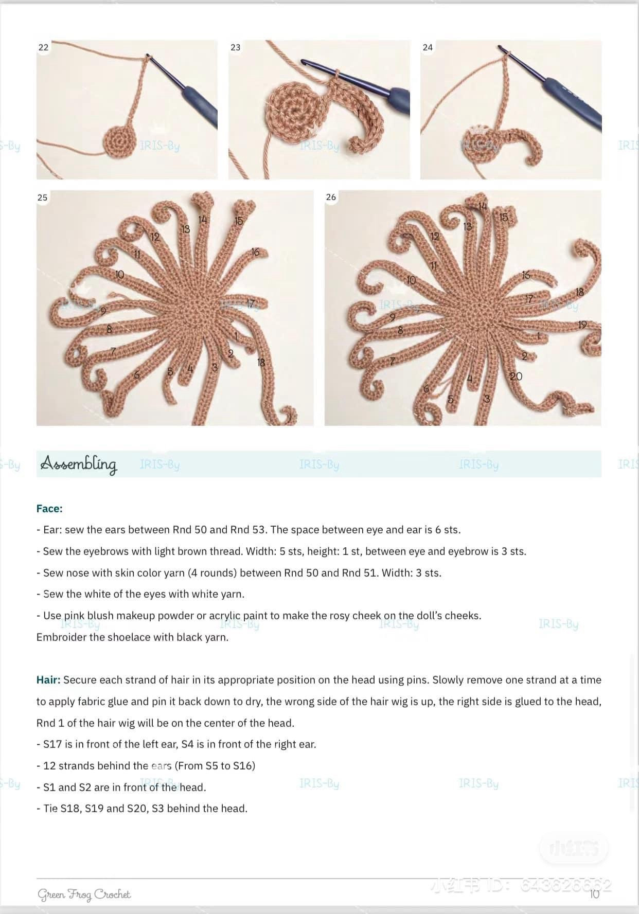 Crochet Pattern Doll Wendy: Blue Dress and Brown Hair Amigurumi