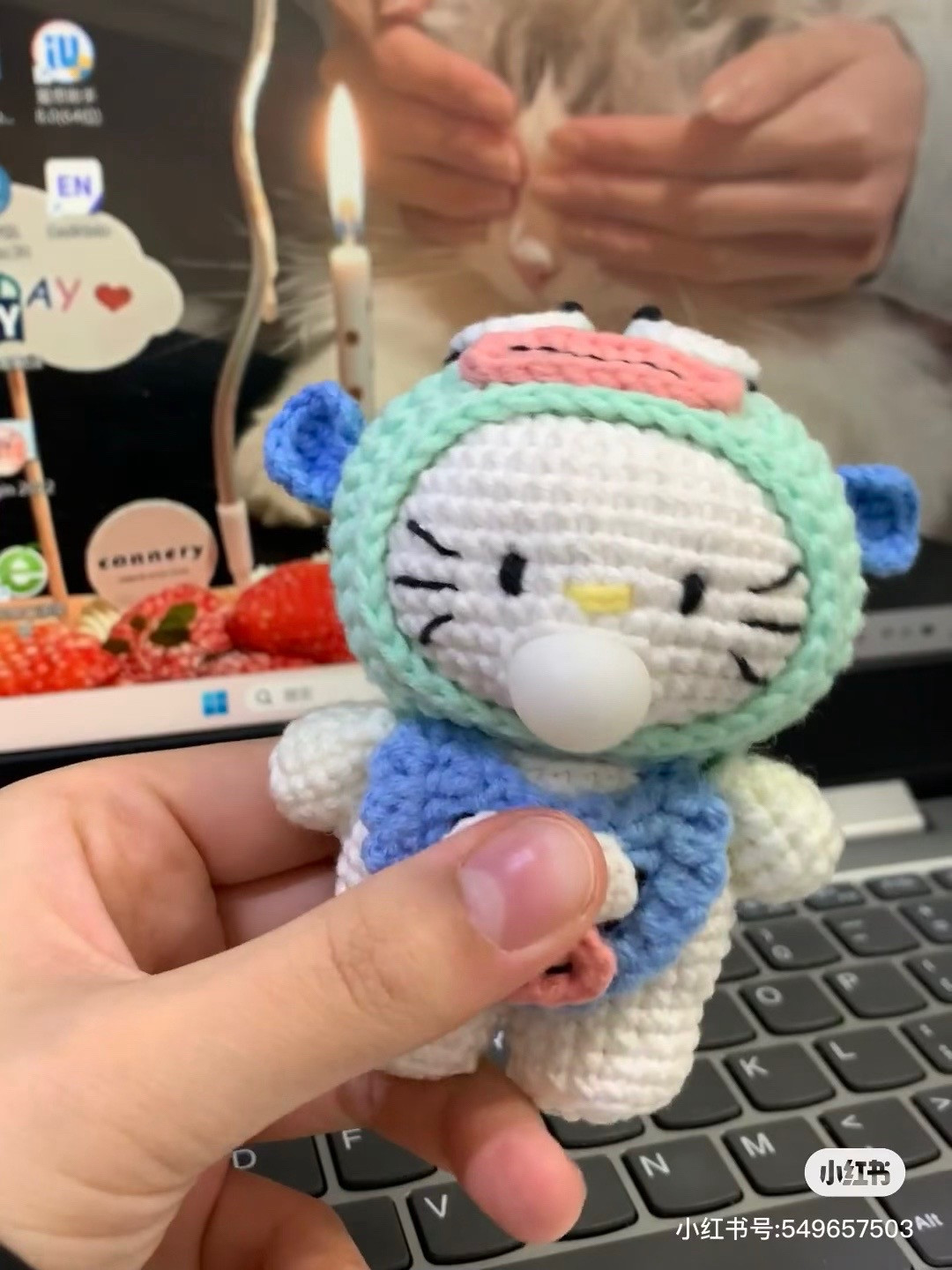 Crochet Pattern: Fat Head Fish Kitty Doll with Squirtle Hood