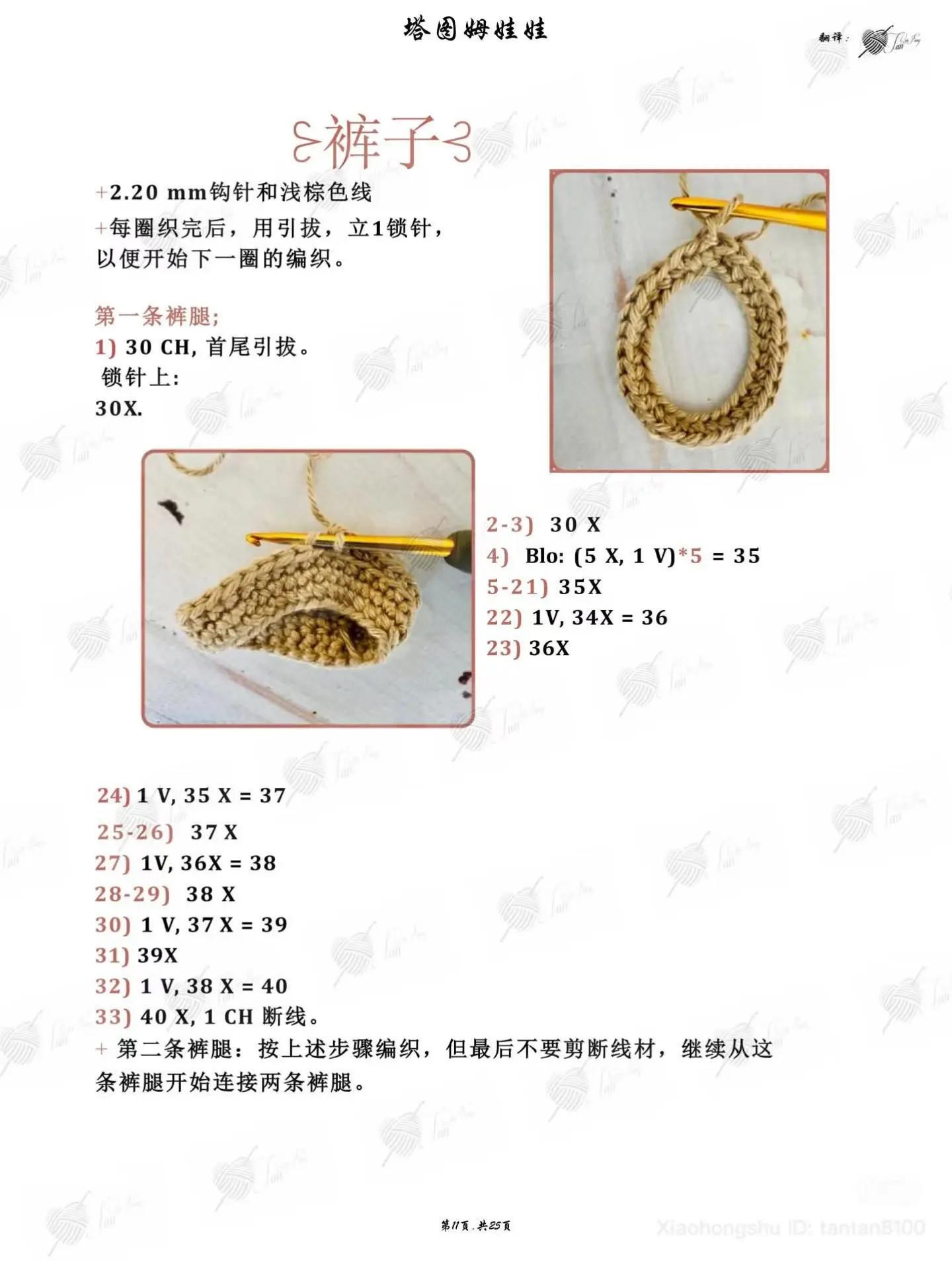 Crochet Pattern for Amigurumi Doll Head, Arms and Legs