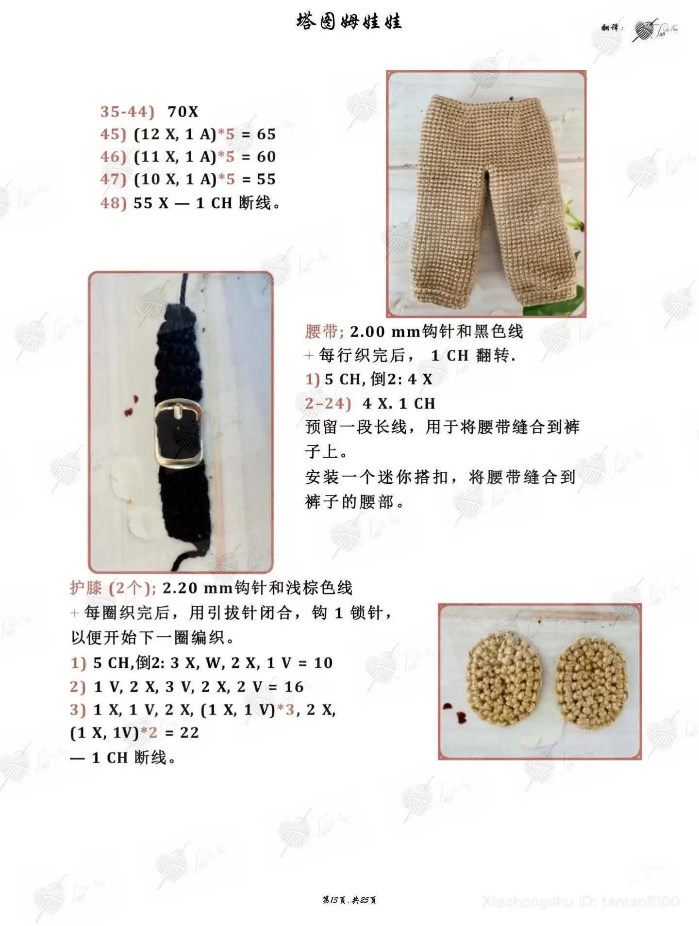 Crochet Pattern for Amigurumi Doll Head, Arms and Legs