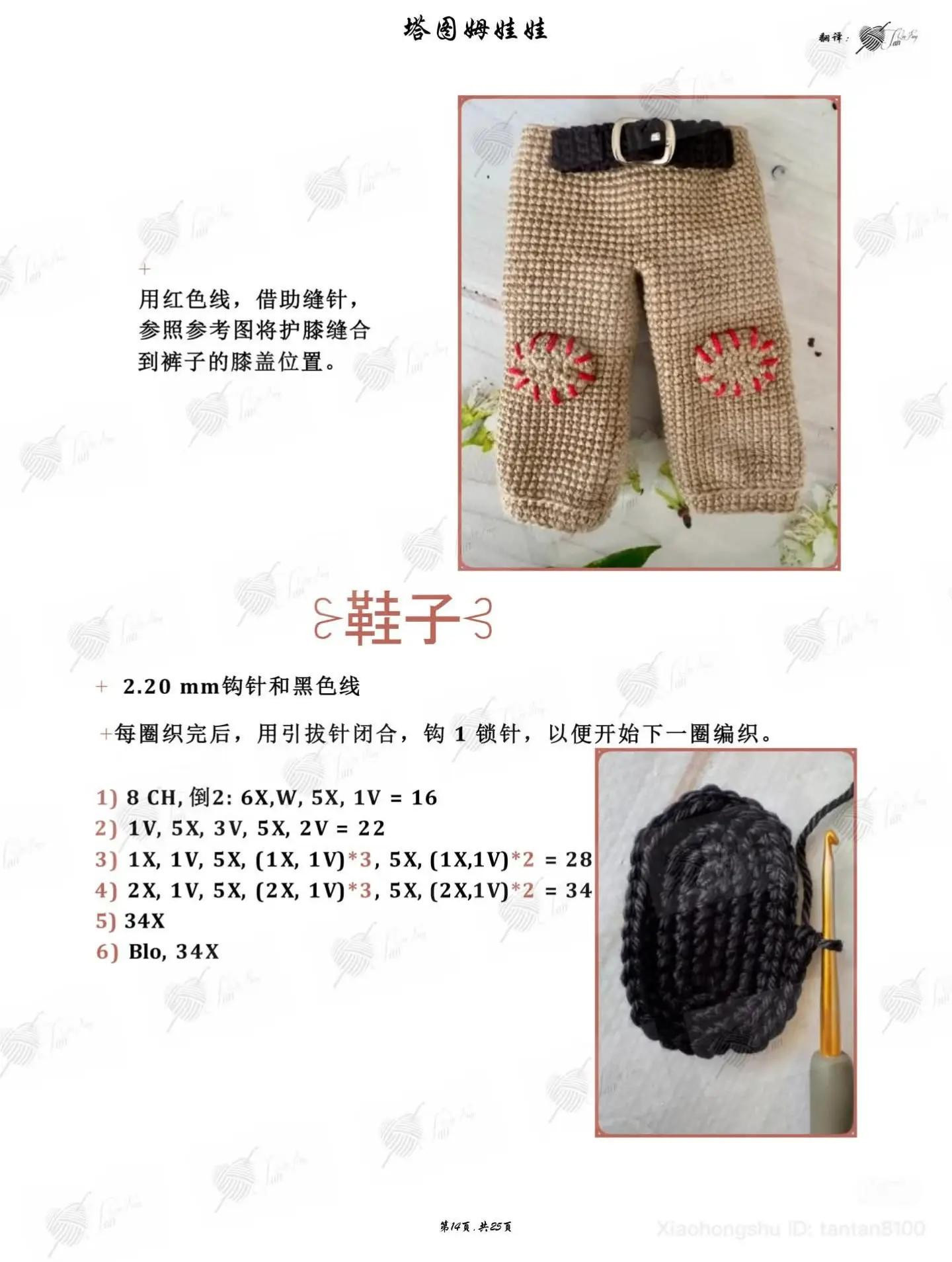 Crochet Pattern for Amigurumi Doll Head, Arms and Legs