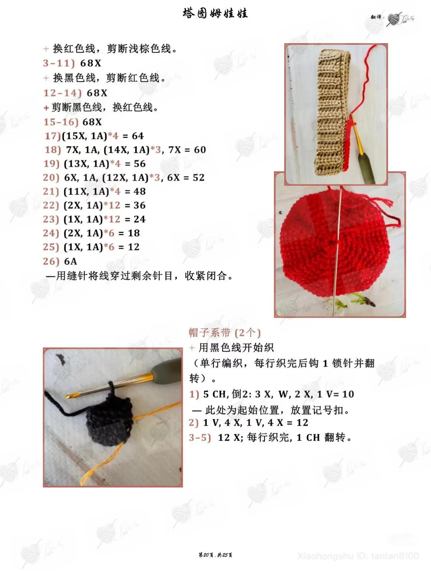 Crochet Pattern for Amigurumi Doll Head, Arms and Legs