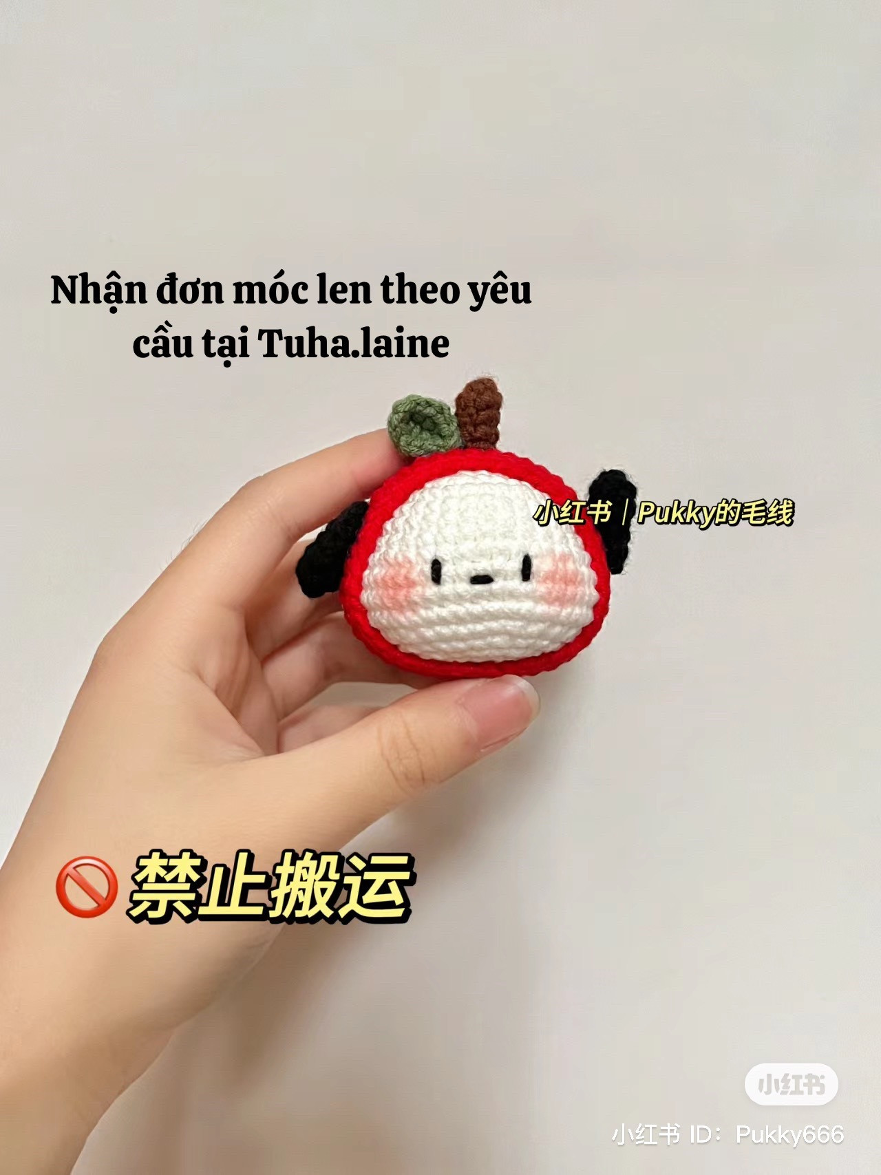 Crochet Pattern for Apple Pochacco Doll Amigurumi