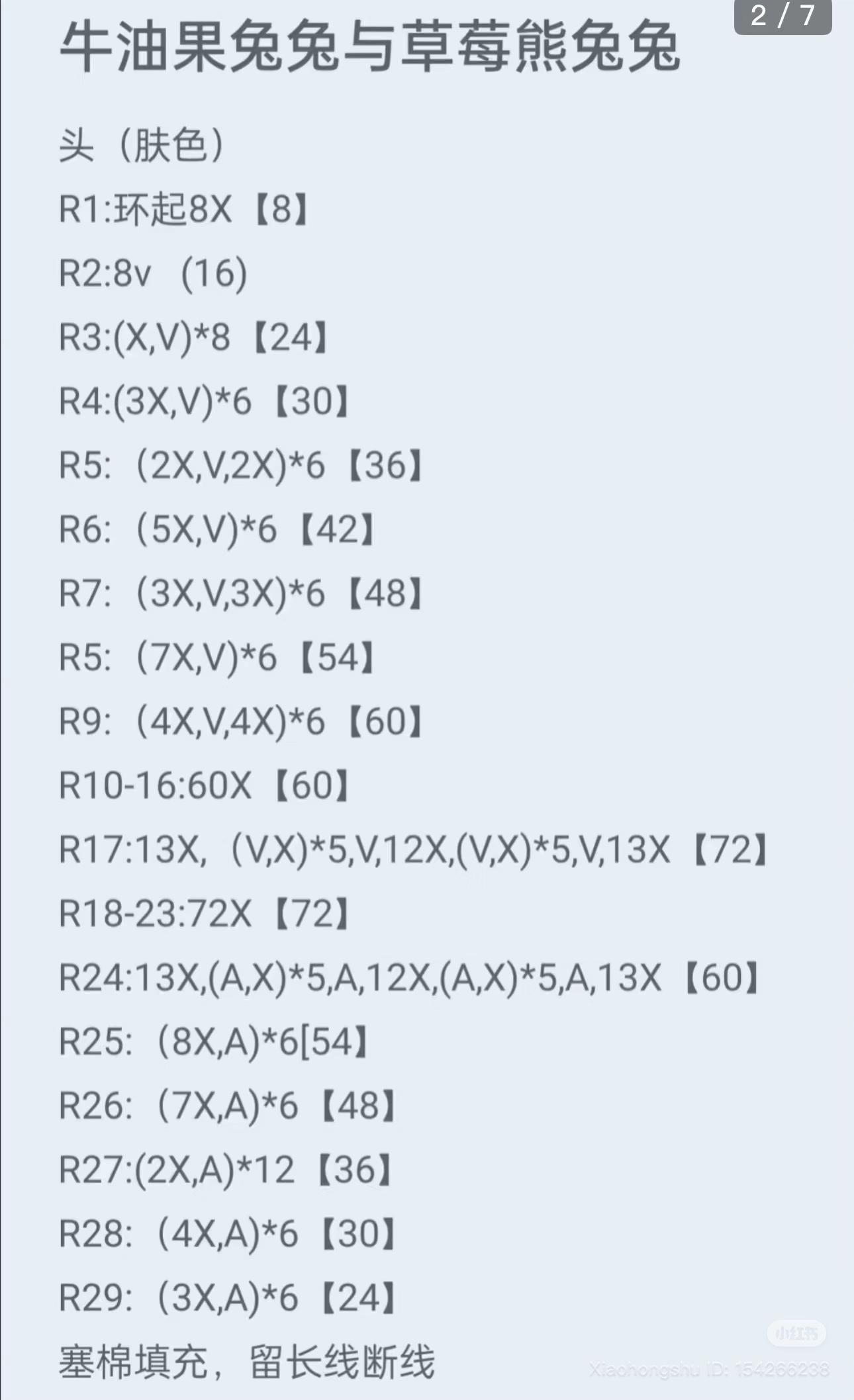 Crochet Pattern for Avocado and Strawberry Bear Rabbits Amigurumi