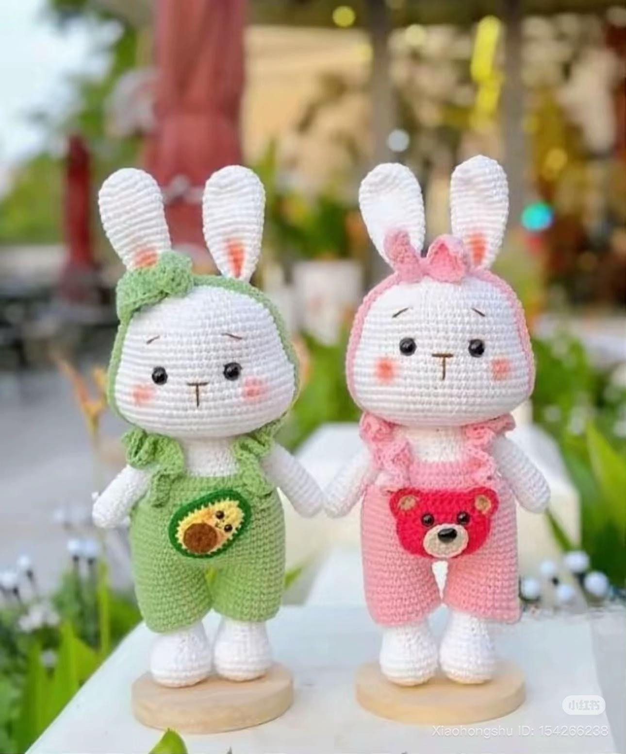 Crochet Pattern for Avocado and Strawberry Bear Rabbits Amigurumi