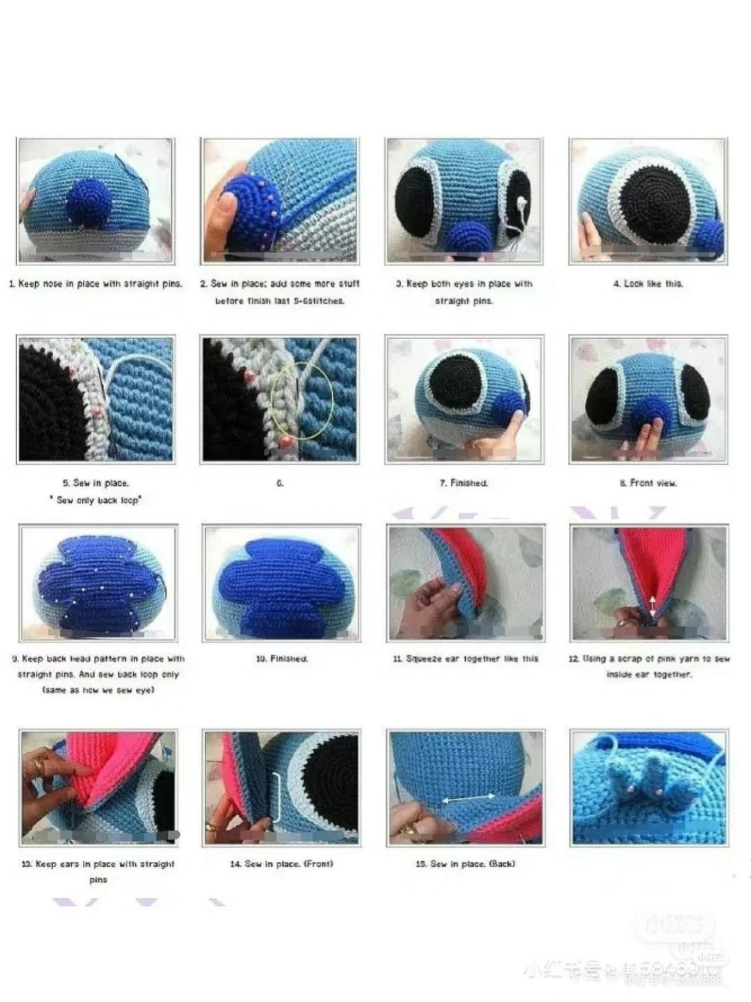 Crochet Pattern for Big Blue Stitch Doll