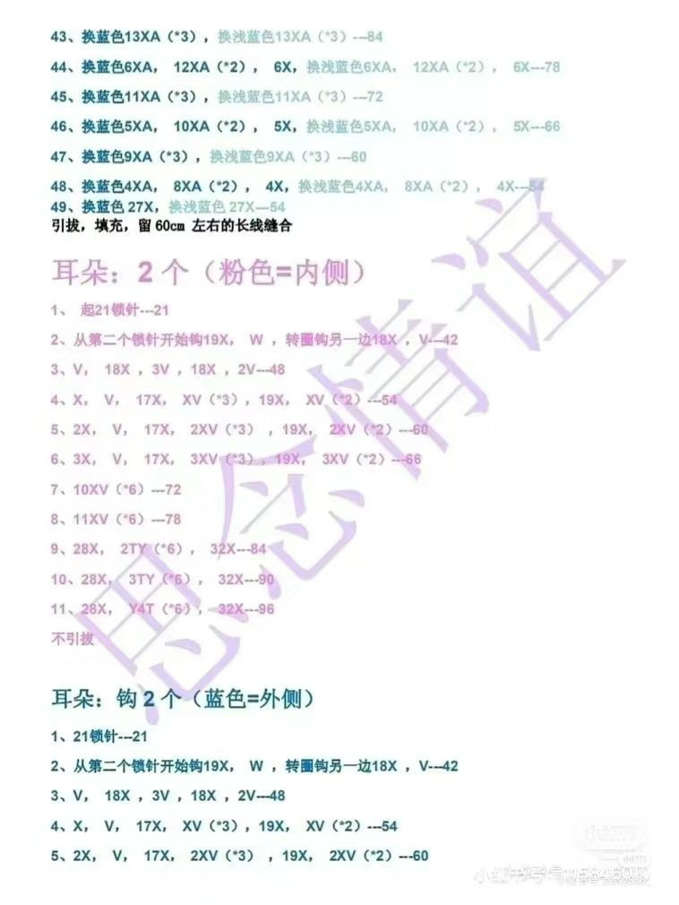 Crochet Pattern for Big Blue Stitch Doll