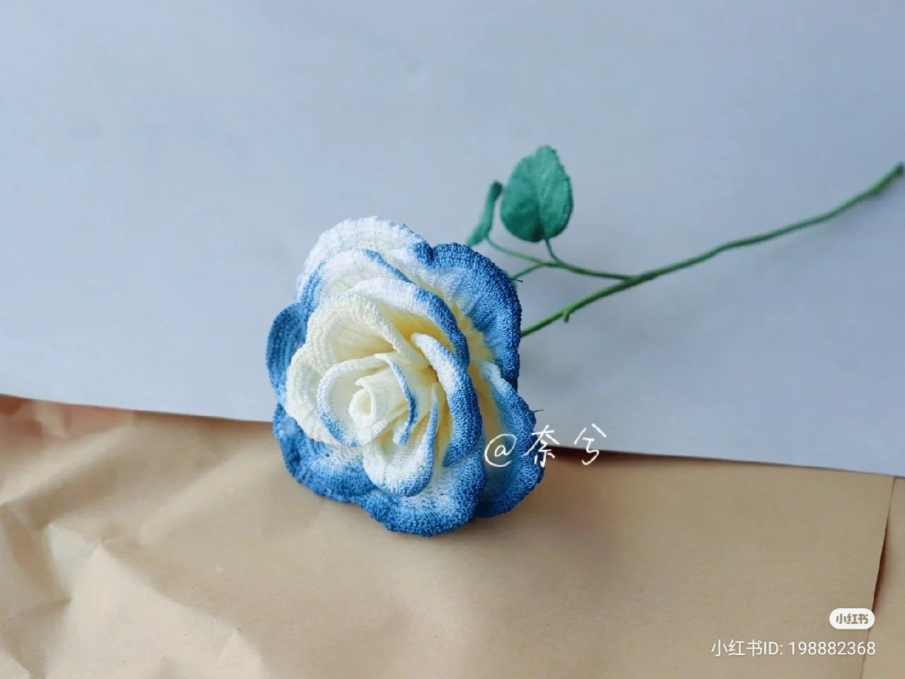 Crochet Pattern for Blue and White Rose Petals